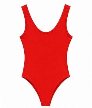 Nişantaşı Butik YAKA SIRT DETAY KIRMIZI BODYSUİT