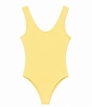 Nişantaşı Butik YAKA SIRT DETAY SARI BODYSUİT