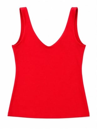 Nişantaşı Butik YAKA VE SIRT DETAY TOP BLUZ KIRMIZI