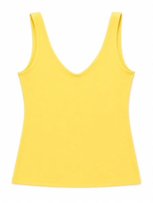 Nişantaşı Butik YAKA VE SIRT DETAY TOP BLUZ SARI