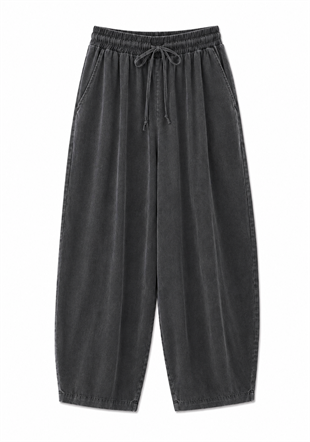 Nişantaşı Butik YIKAMALI TENSEL BALON JOGGER PANTOLON ANTRASİT