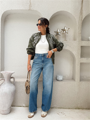 Nişantaşı Butik YÜKSEK BEL ASİMETRİK DİKİŞ BAGGY JEAN