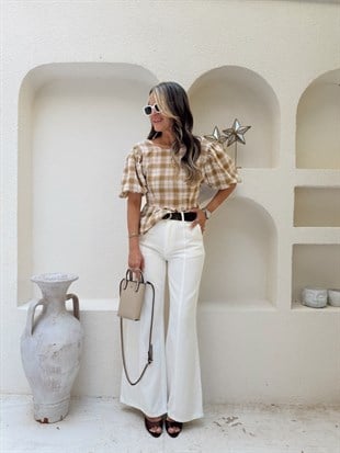 Nişantaşı Butik YÜKSEK BEL ÇİMA DİKİŞ KEMERLİ JEAN