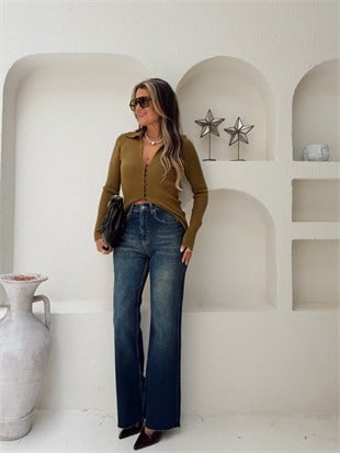 Nişantaşı Butik YÜKSEK BEL LİKRALI PUSH UP ESKİTME YIKAMALI JEAN
