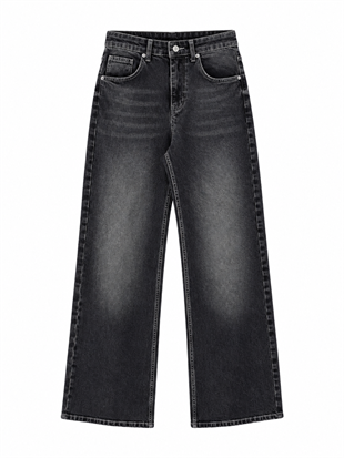 Nişantaşı Butik YÜKSEK BEL LİKRALI STRAİGHT JEAN ANTRASİT
