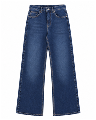 Nişantaşı Butik YÜKSEK BEL LİKRALI STRAİGHT JEAN KONTRAST