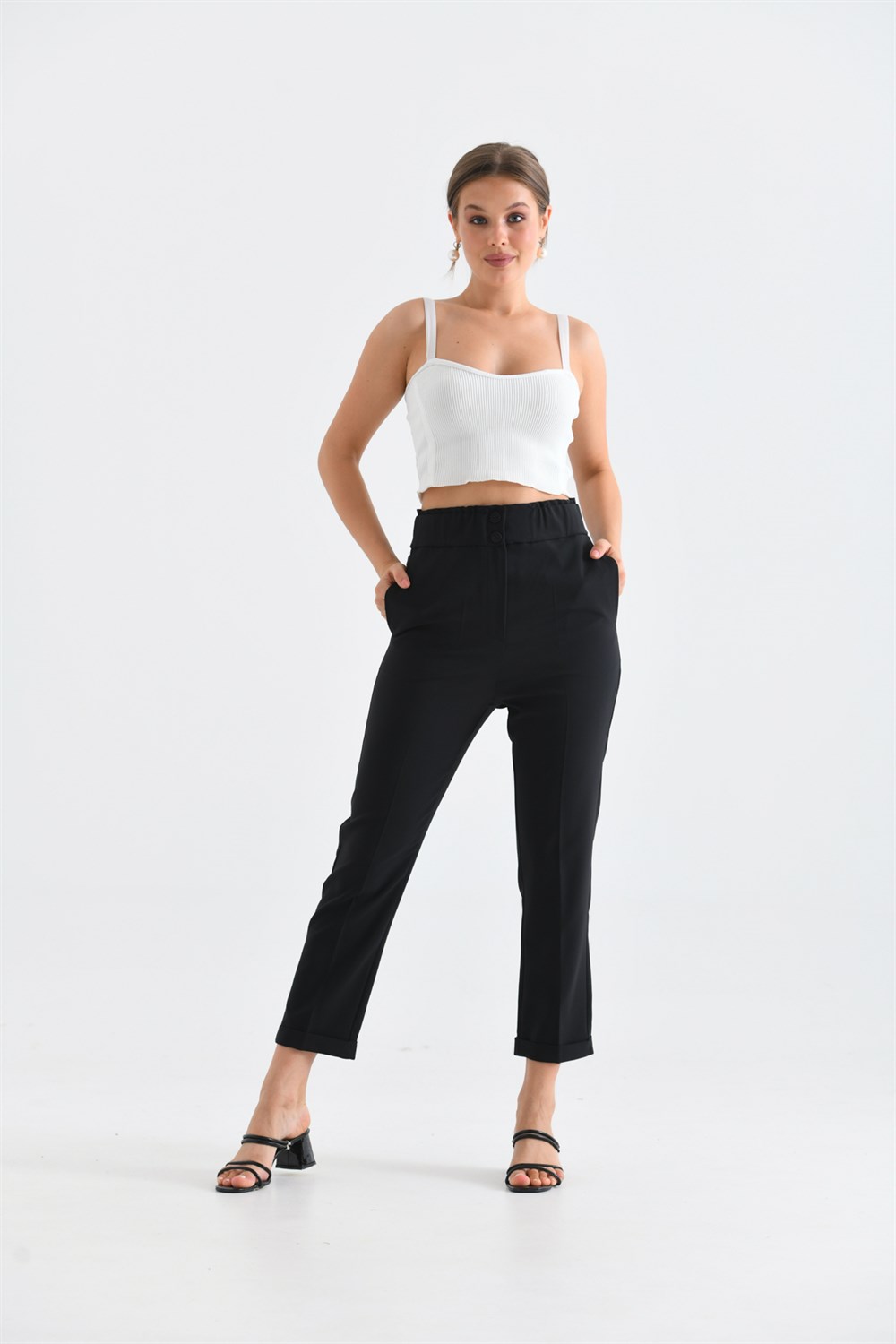 FTZ Women Kadın Douable Crep  Siyah 30170