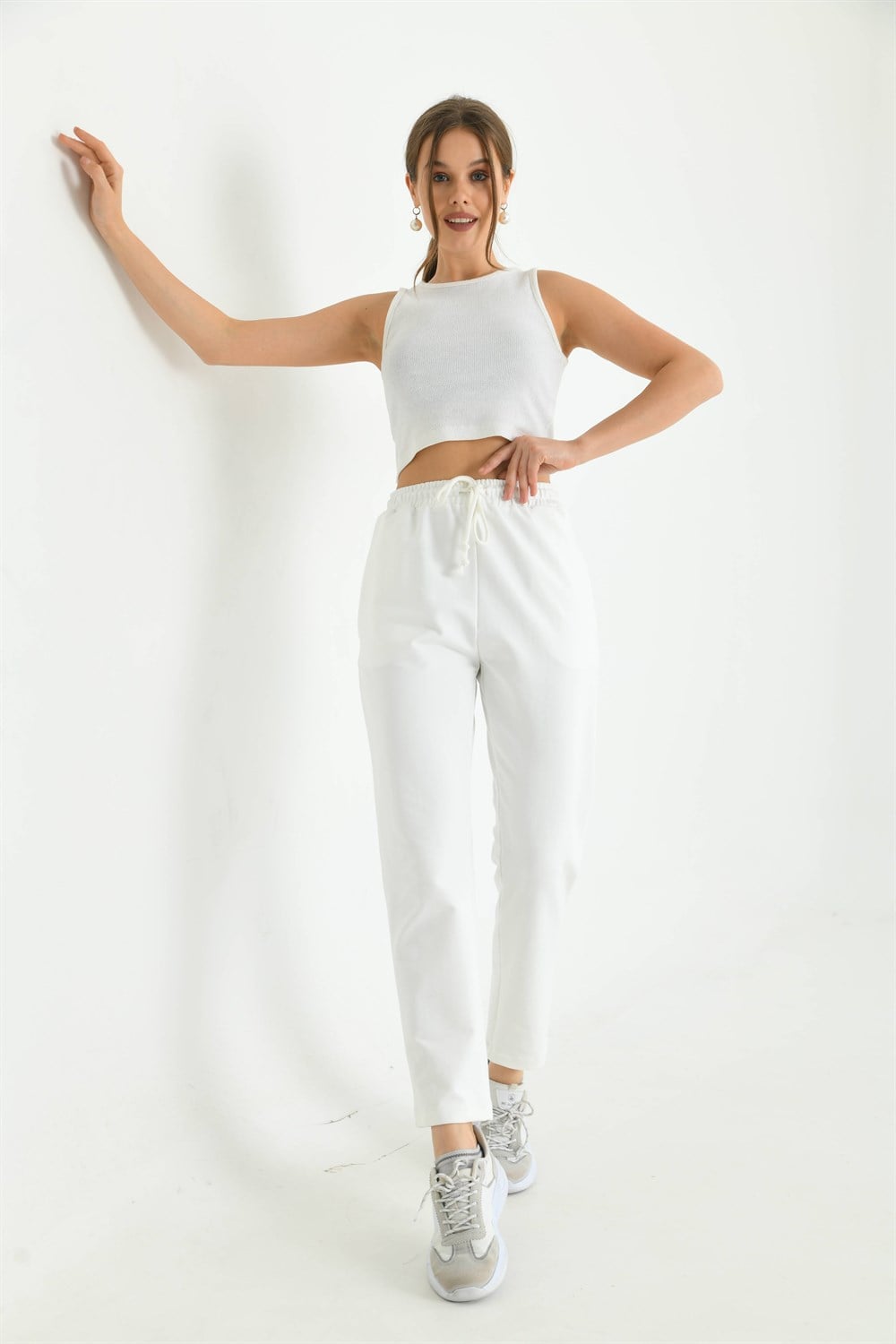FTZ Women Kadın İki İp Pantolon  Ekru 30266