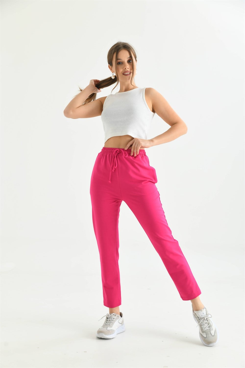 FTZ Women Kadın İki İp Pantolon  Fuşya 30266