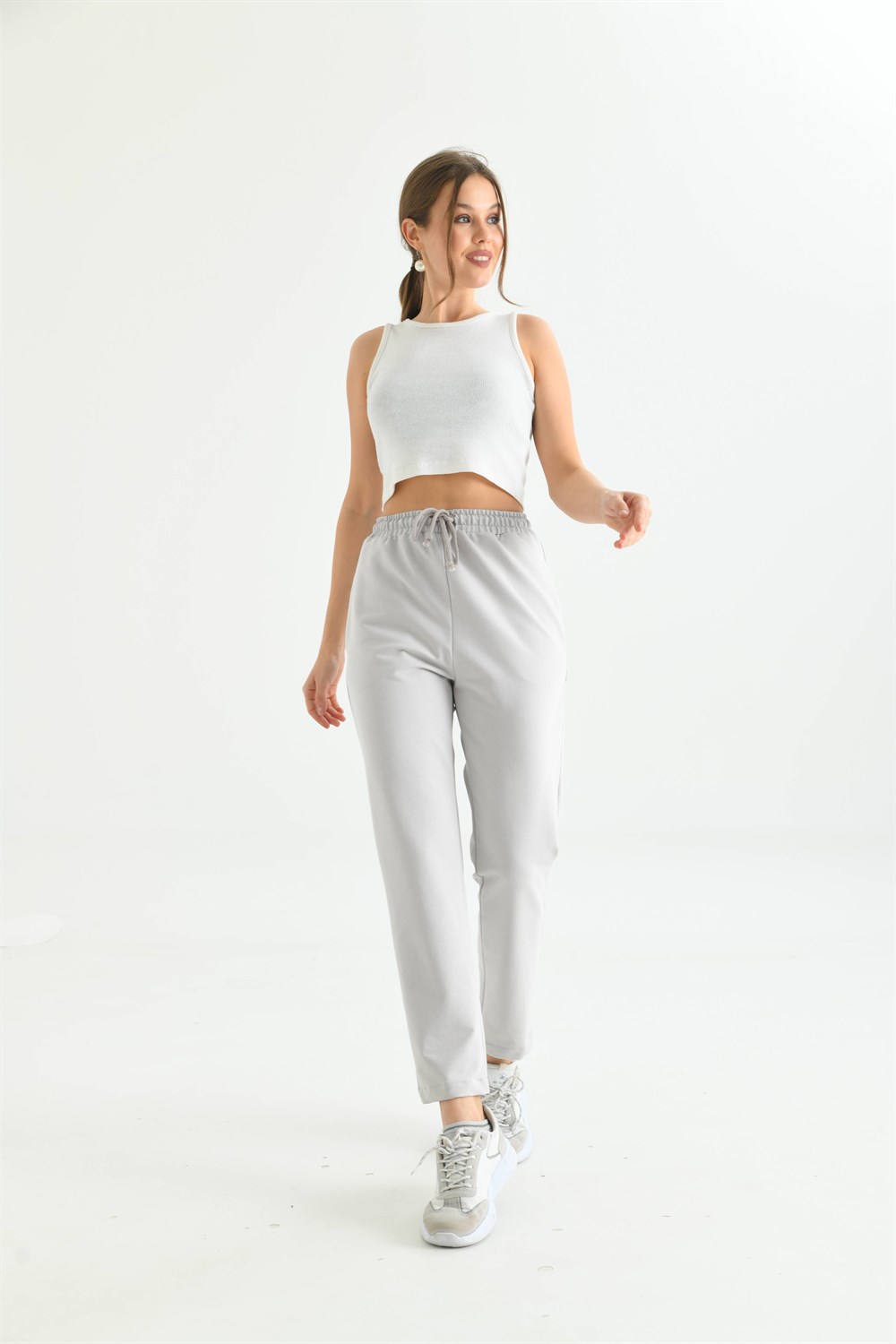 FTZ Women Kadın İki İp Pantolon  Gri 30266