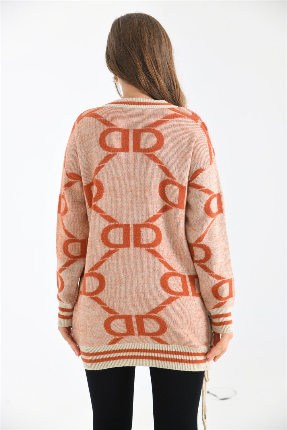 FTZ Women Kadın D Desenli Bluz  Taş 20051