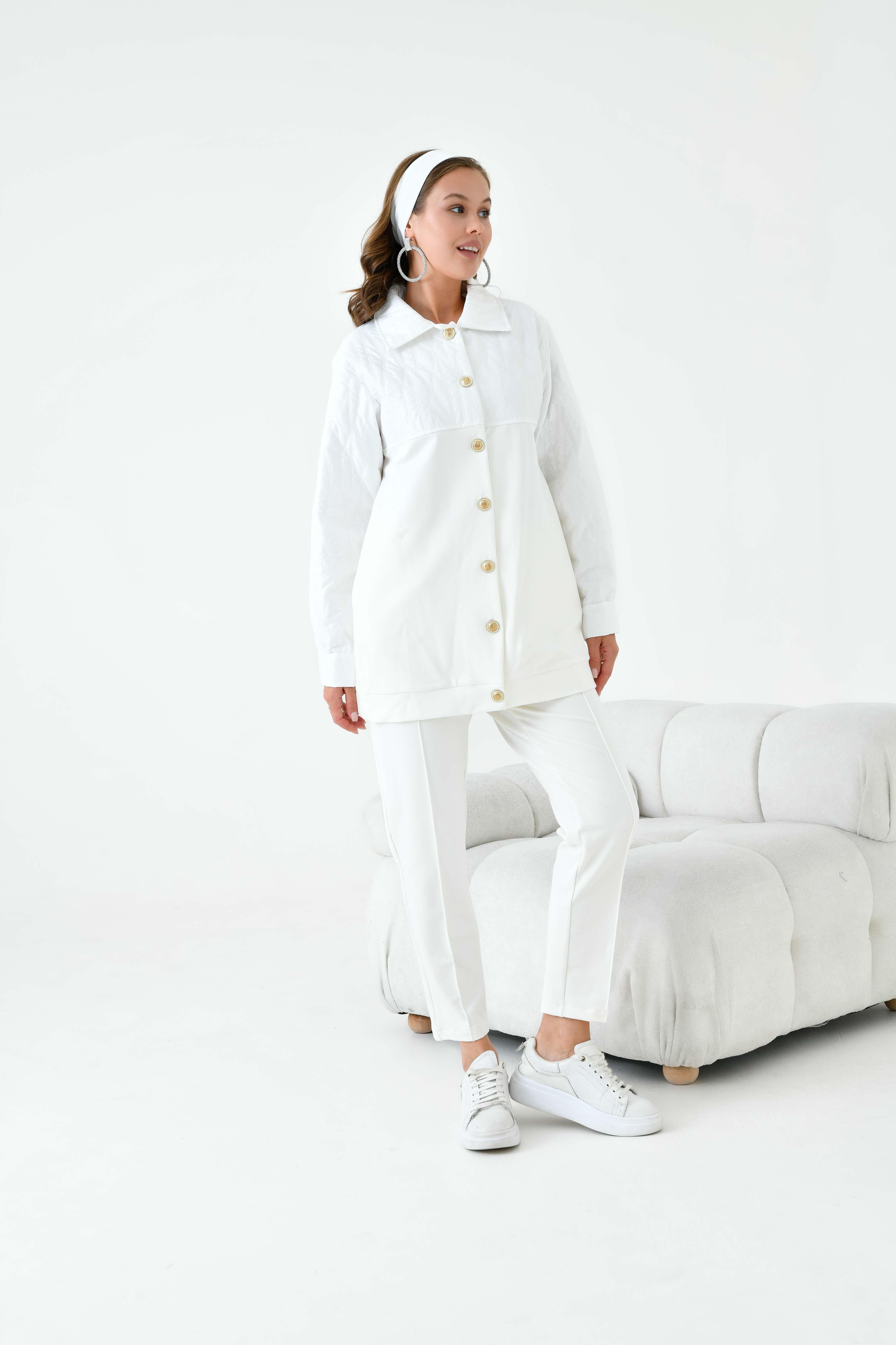 FTZ Women Kadın Capitone Takım  Ekru 30909