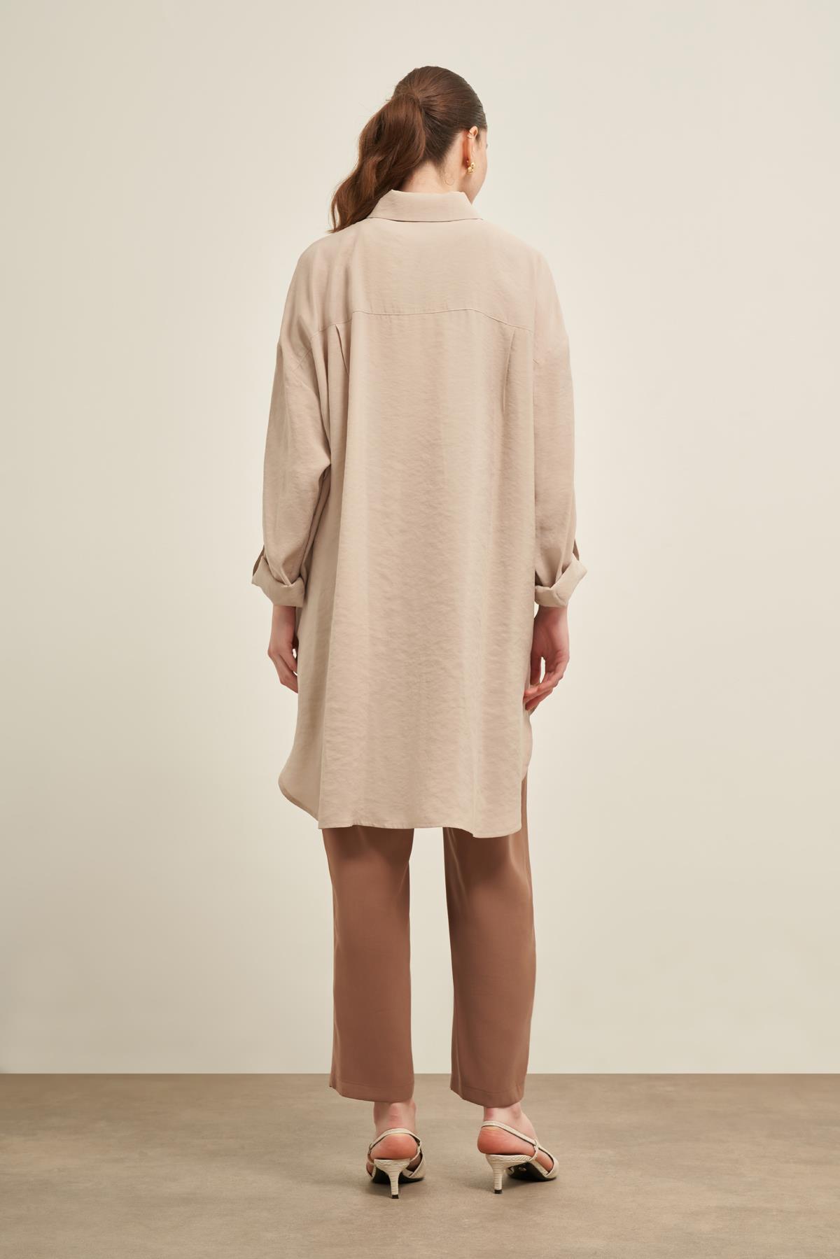 FTZ Women Kadın Cepli Modal Kap  Taş 31003