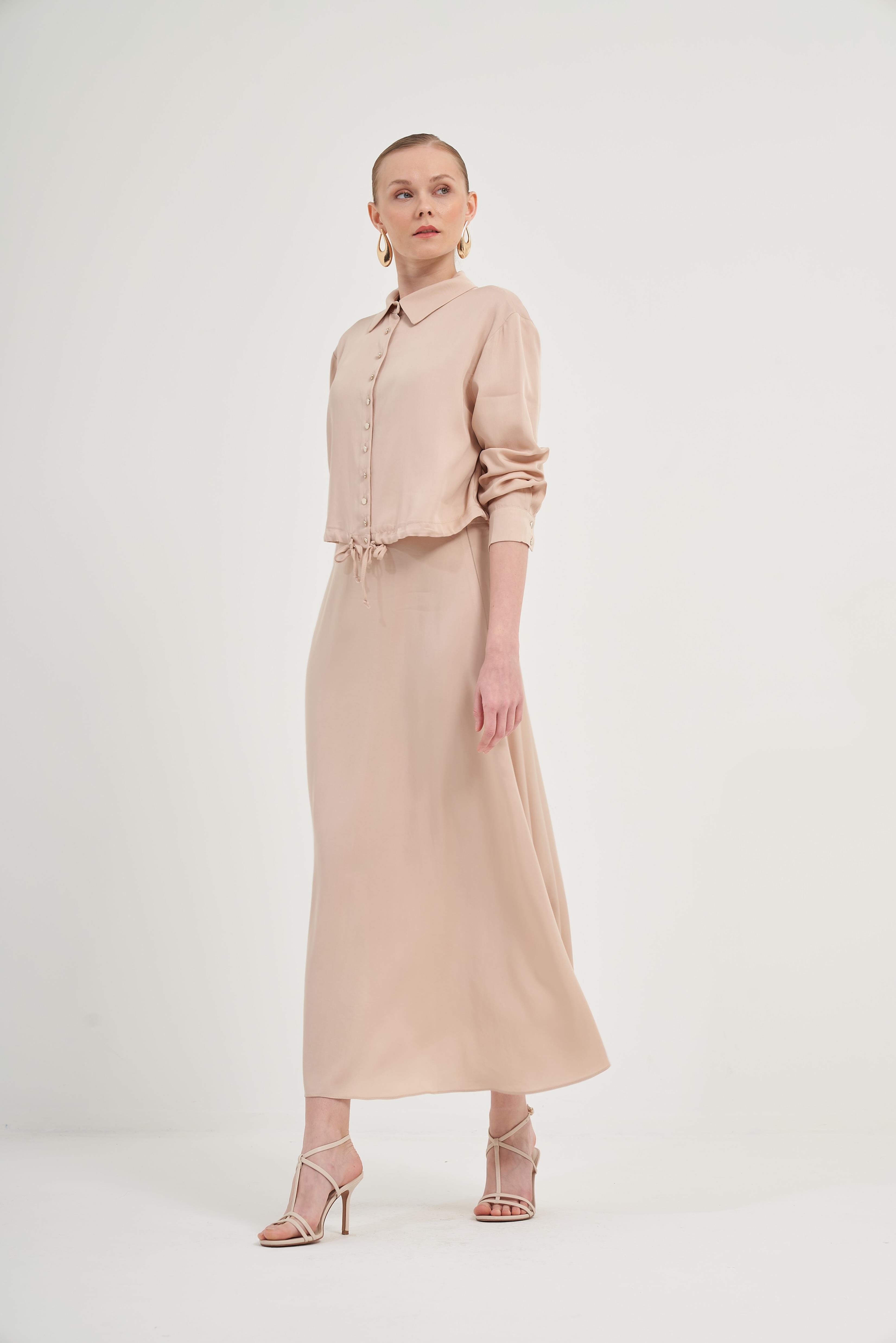 FTZ Women Kadın Etekli Tansel Takım  Beige 31007