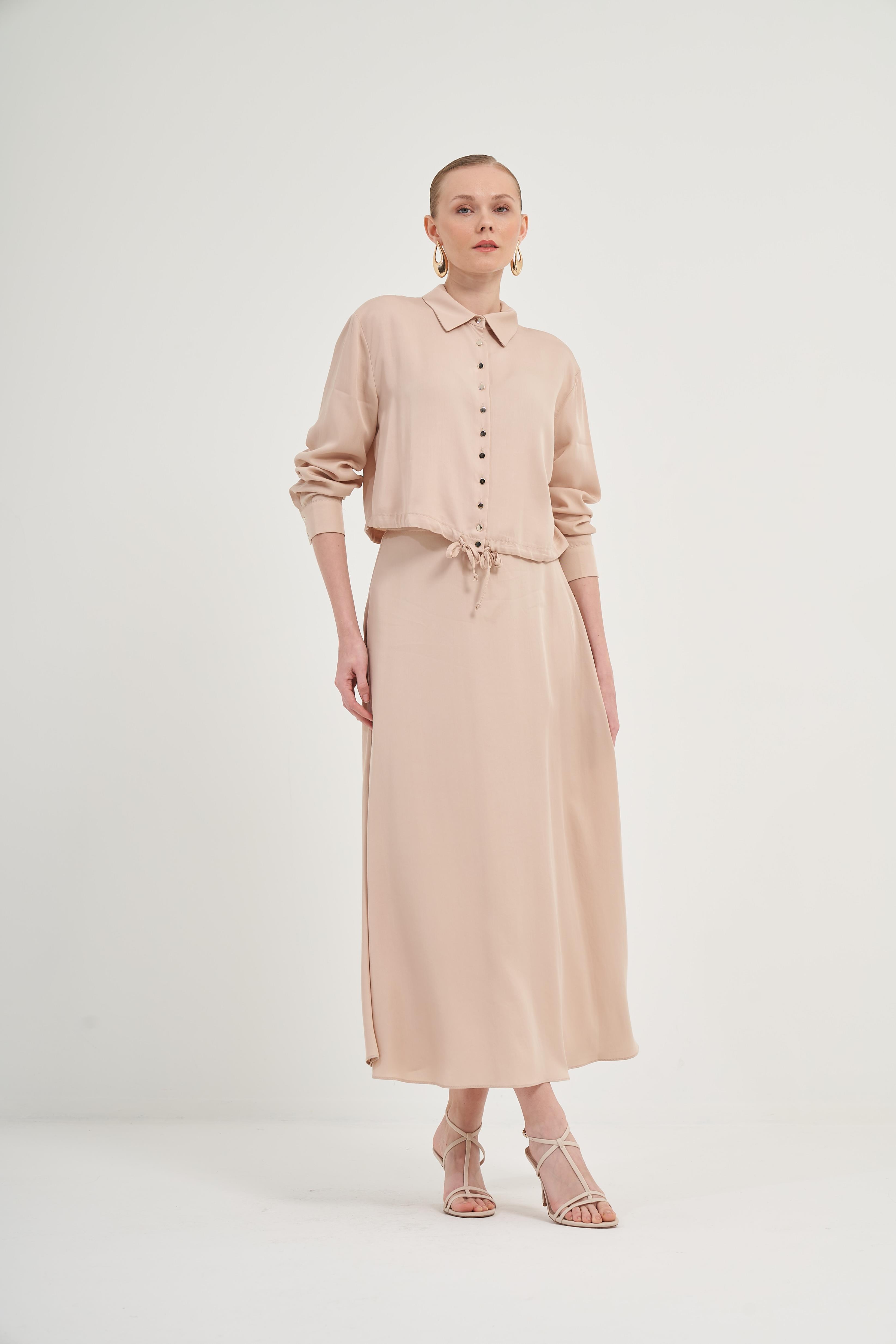 FTZ Women Kadın Etekli Tansel Takım  Beige 31007