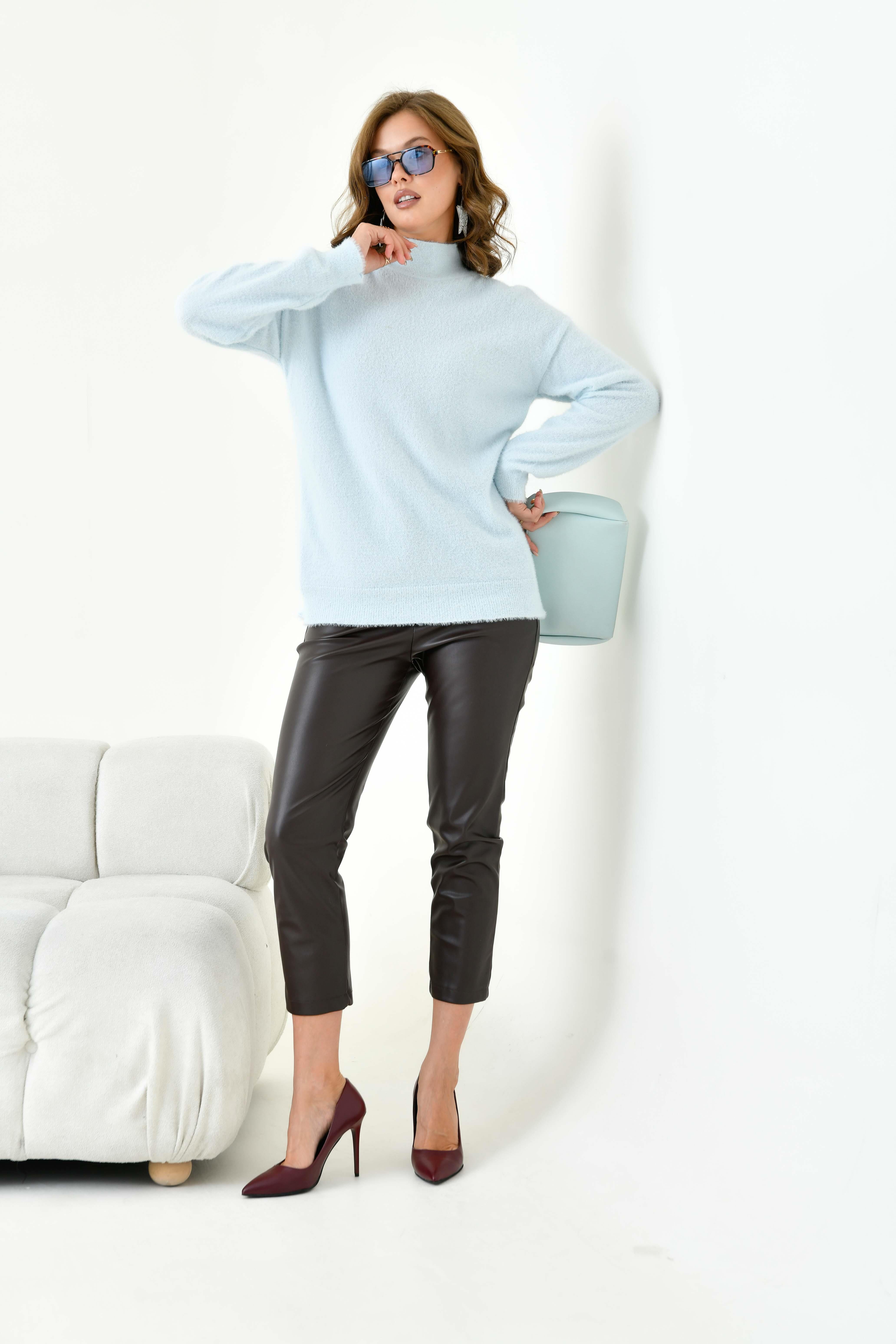 FTZ Women Kadın Basic Kazak  Bebe Mavi 20878