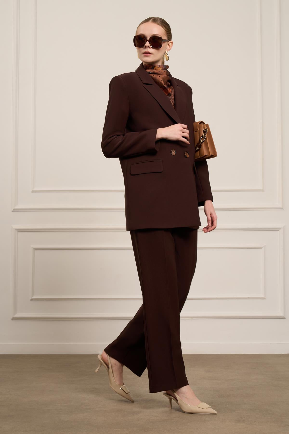 FTZ Women Kadın Blazer Takım  Kahve 31065