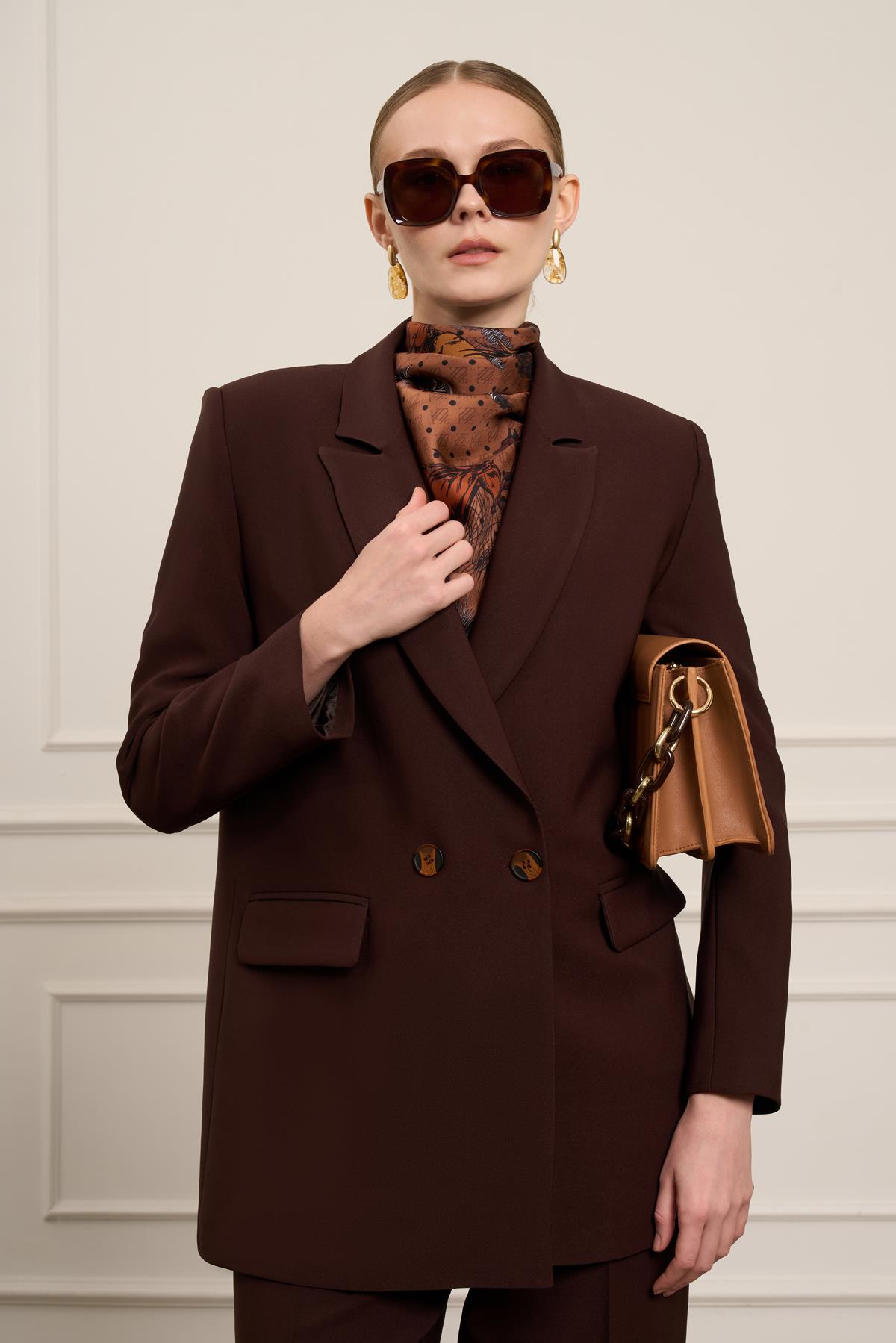 FTZ Women Kadın Blazer Takım  Kahve 31065