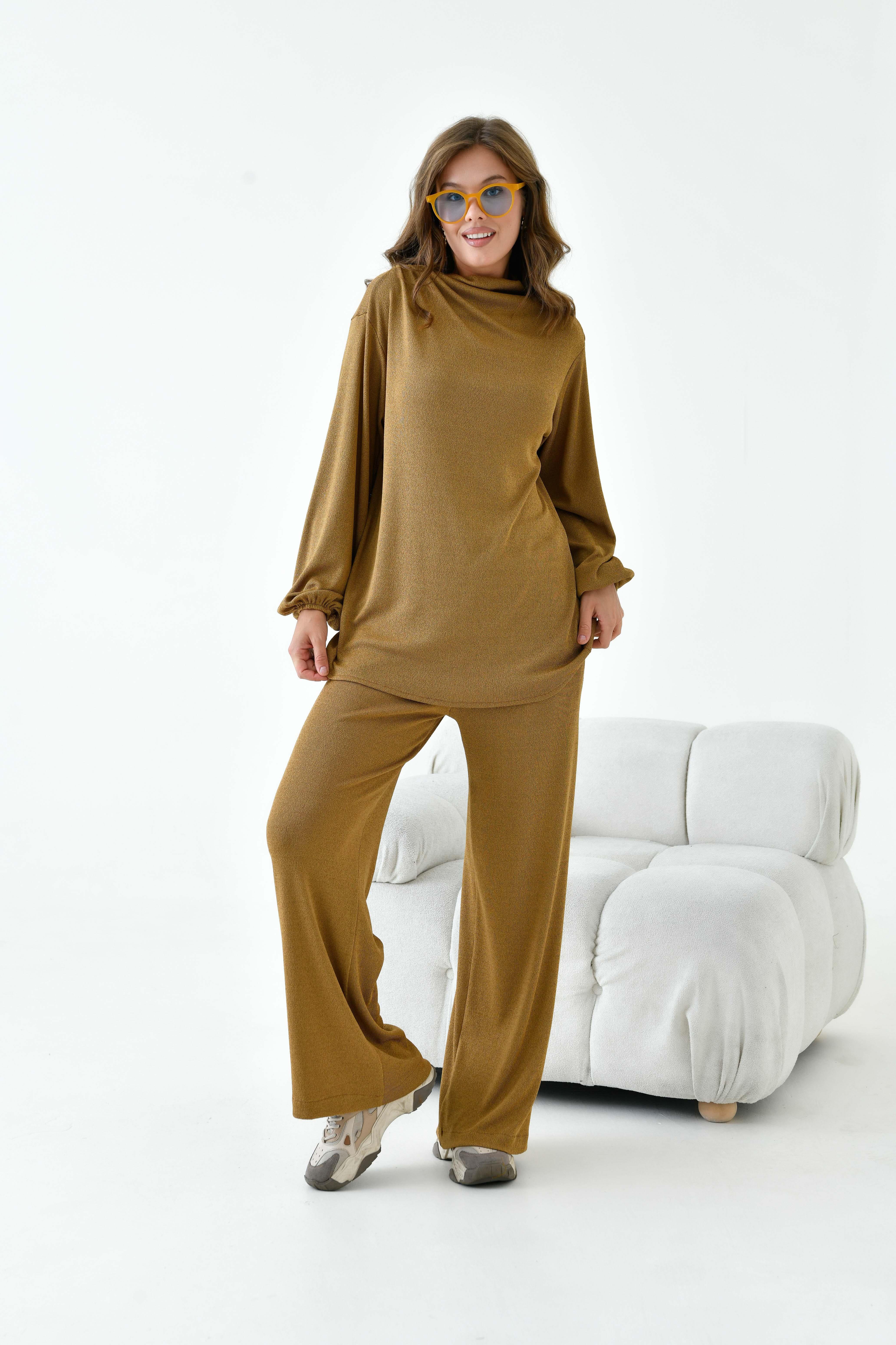 FTZ Women Kadın Dokuma İkili Takım  Camel 30971