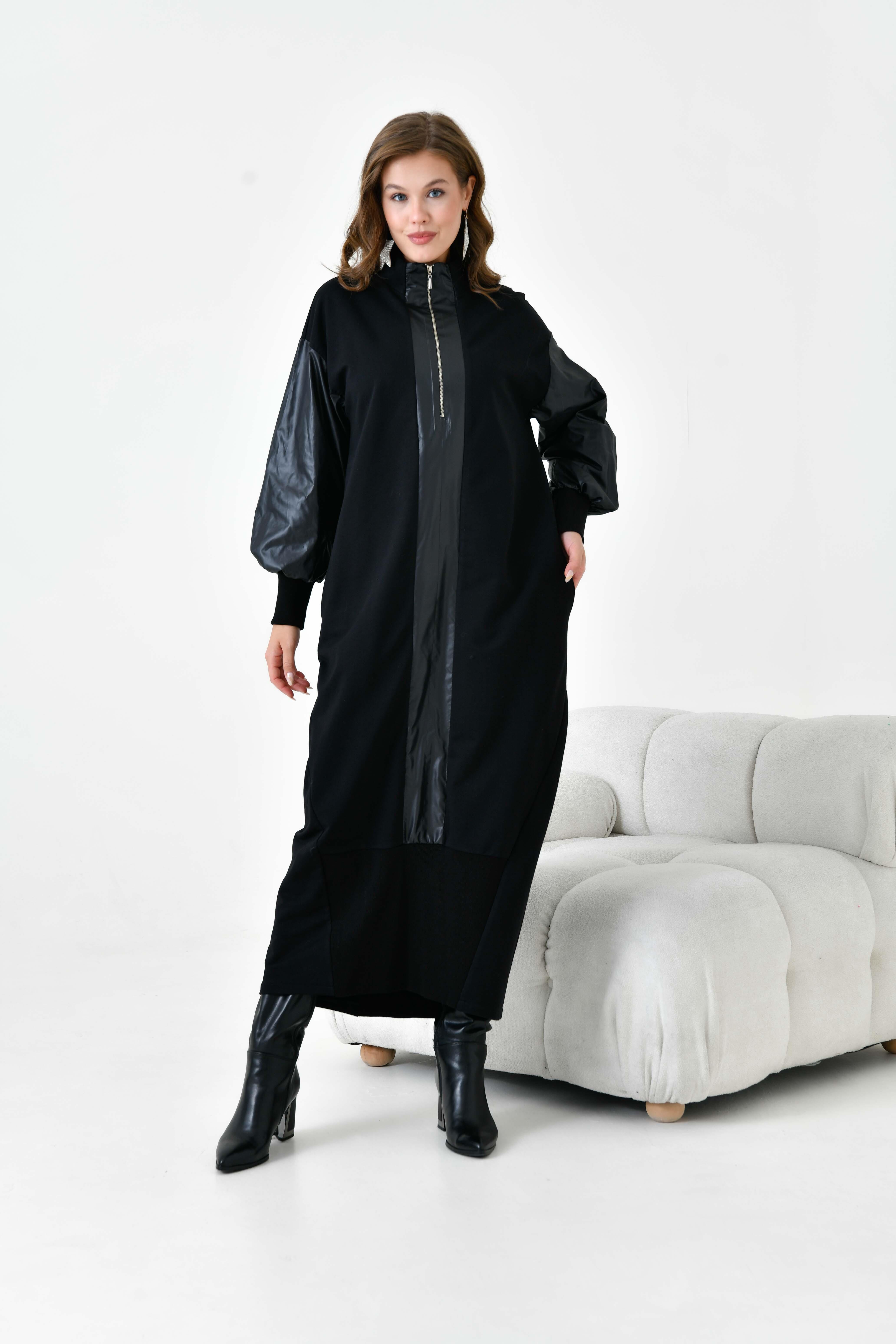 FTZ Women Kadın Rahat Kalıp İki İp Elbise  Siyah 30950