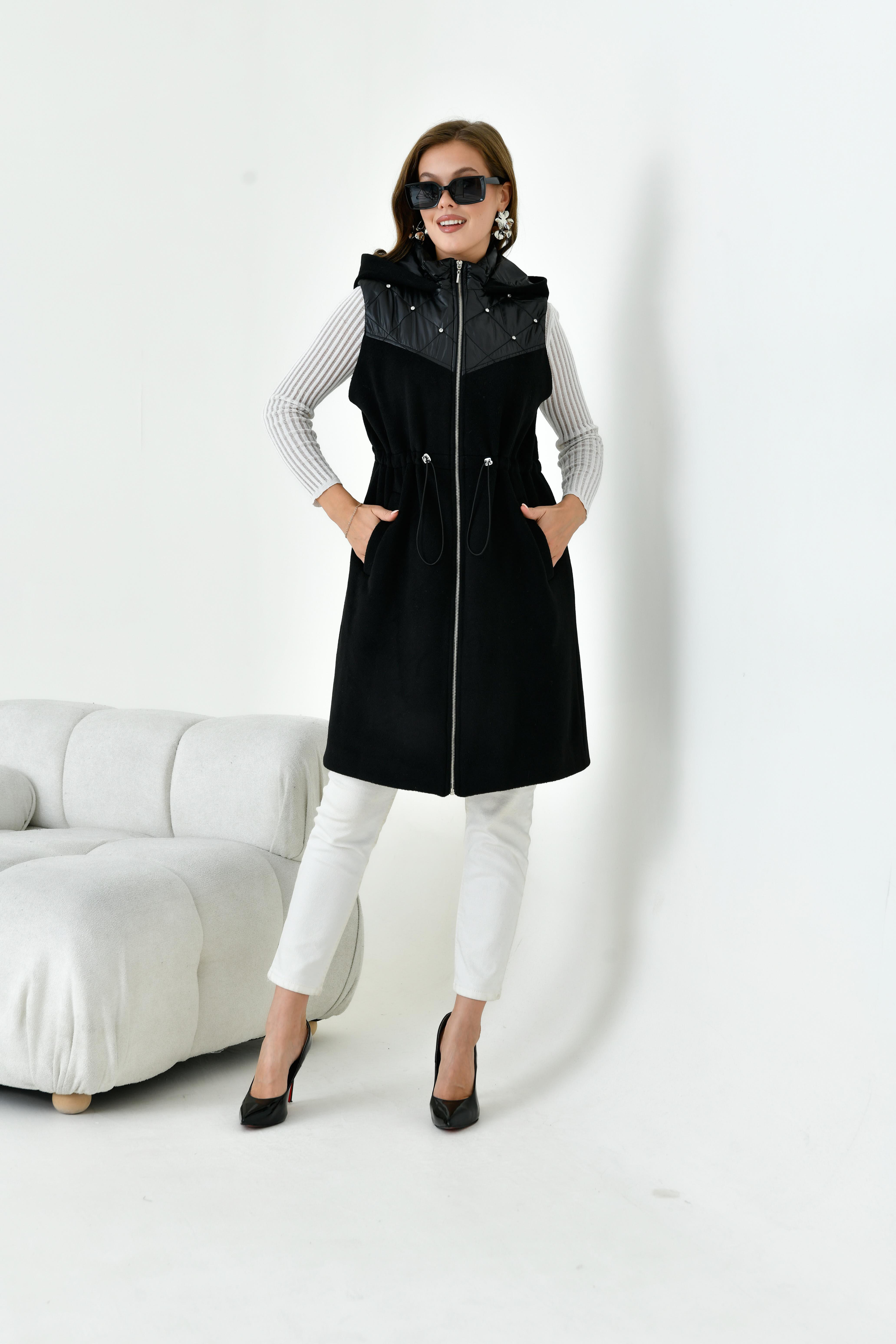 FTZ Women Kadın Kaşe Yelek  Siyah 30975