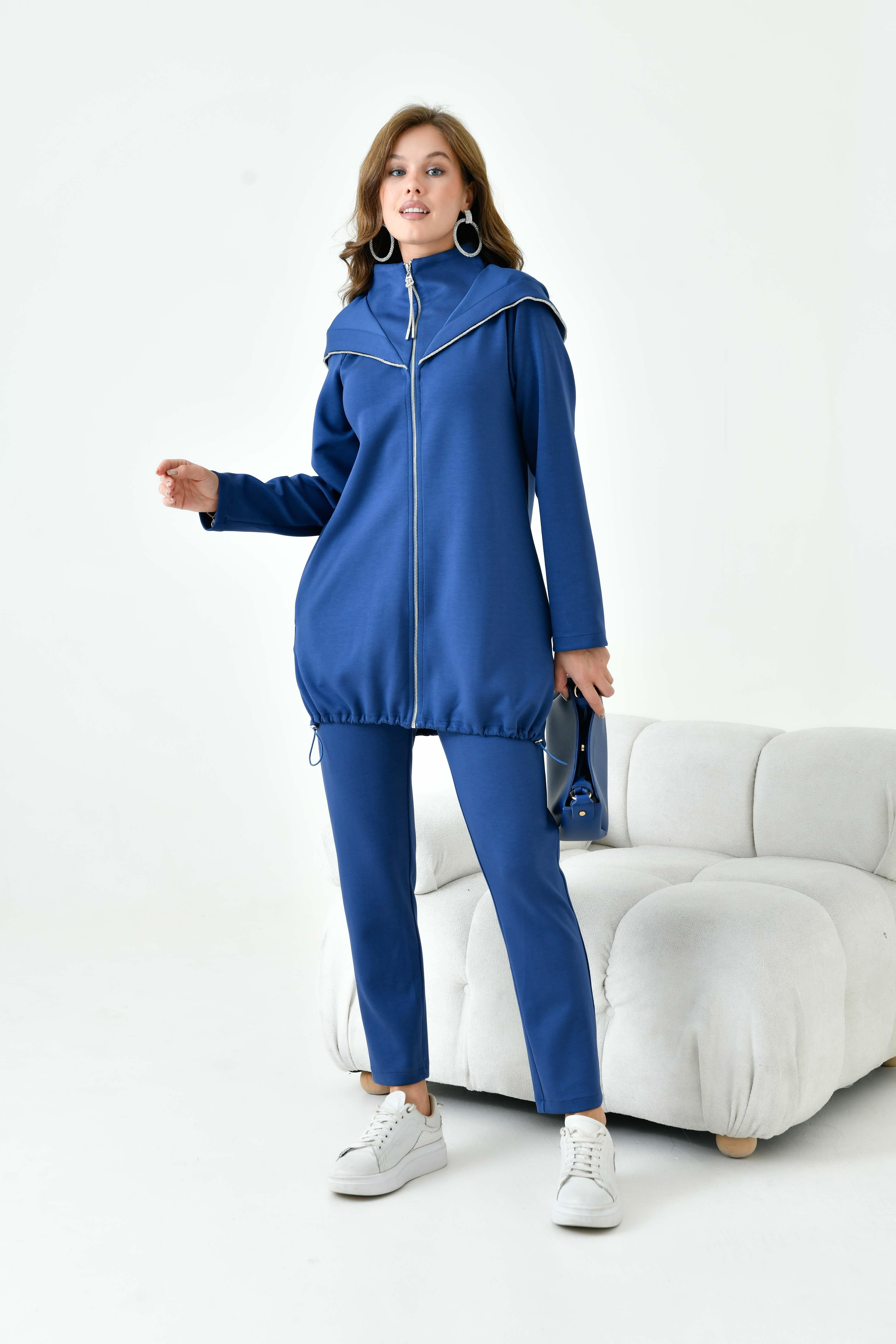FTZ Women Kadın Taş Detay Takım  İndigo 30904