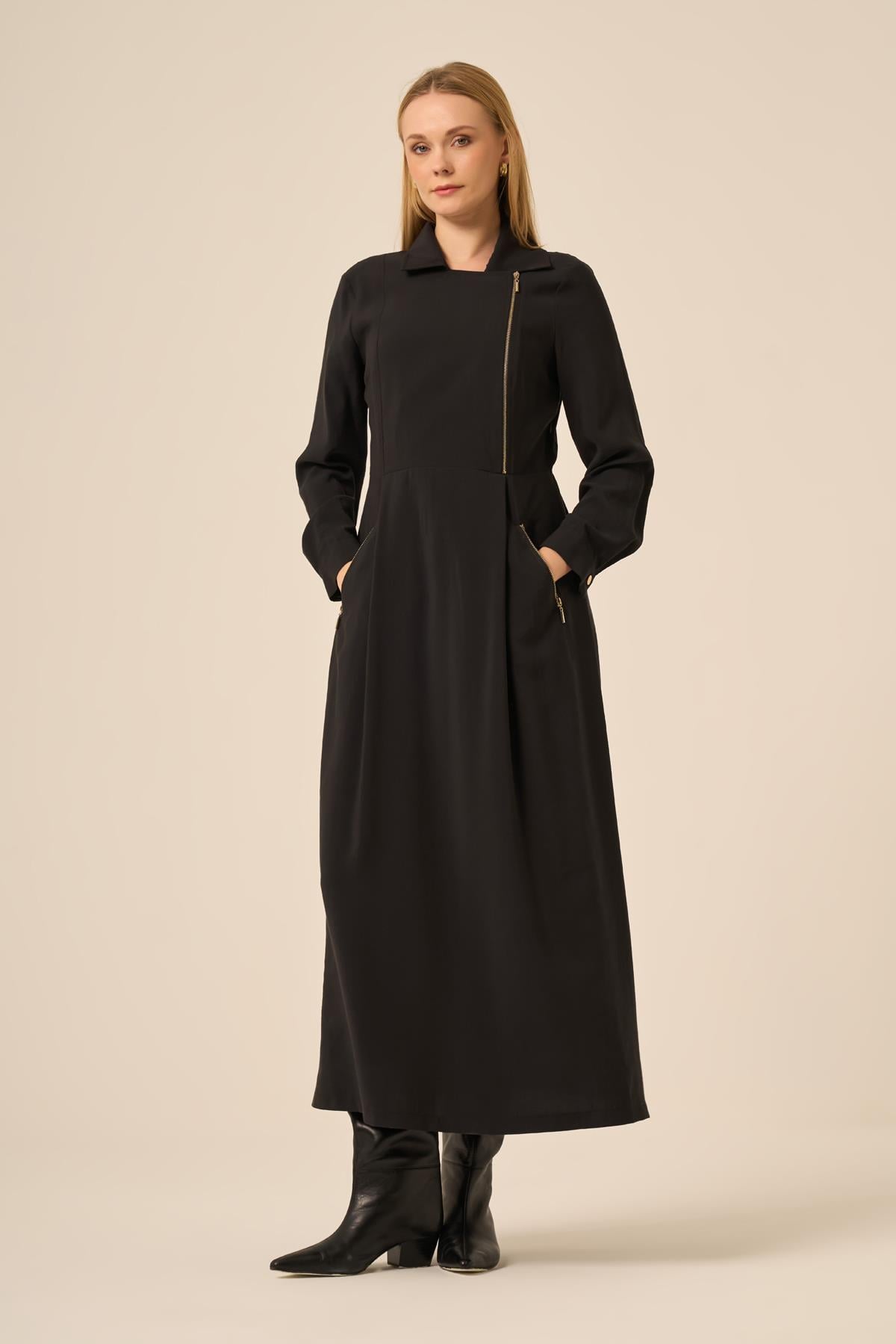 FTZ Women Kadın Canapos Elbise  Siyah 31183