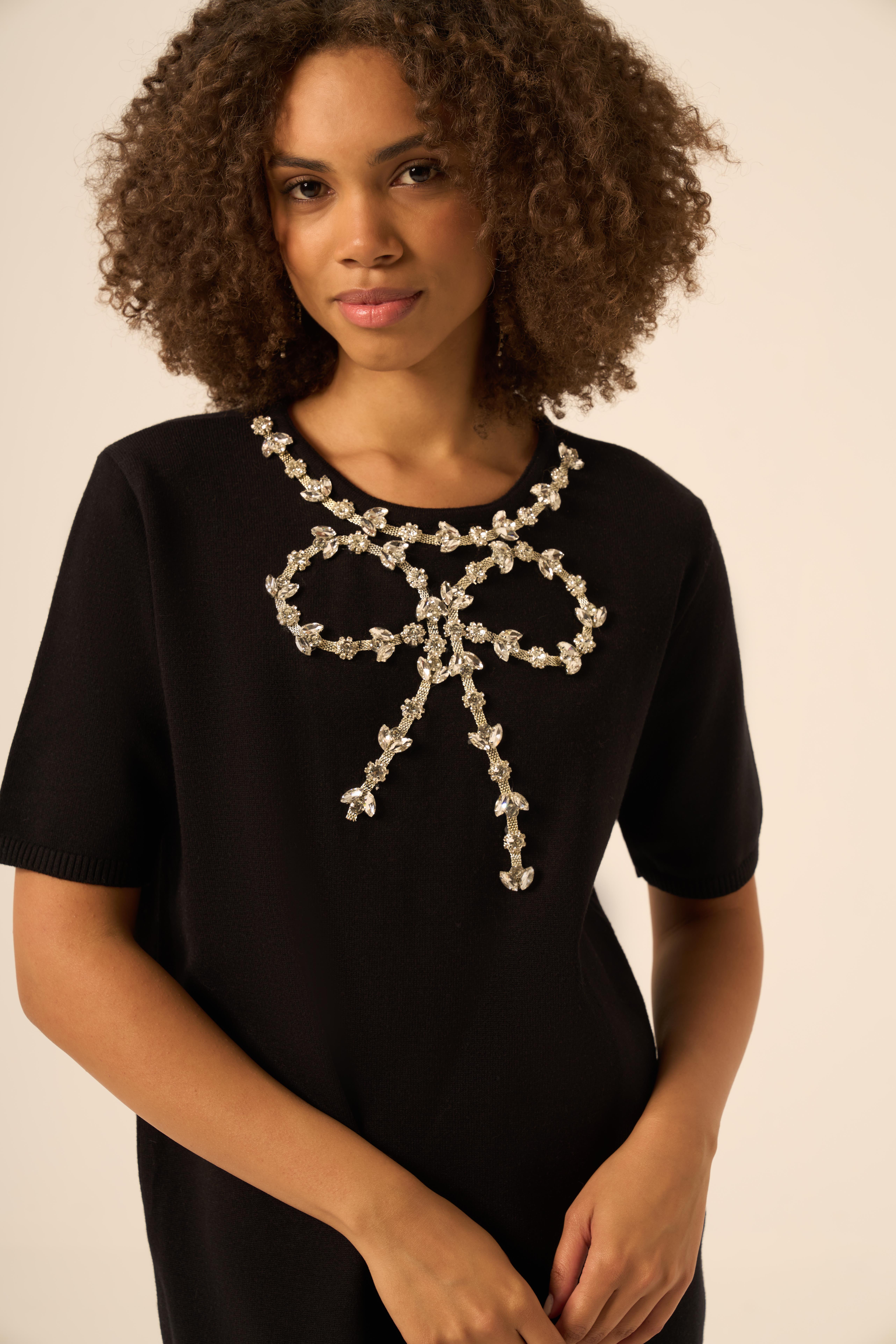 FTZ Women Kadın Taş Detaylı Tunik  Siyah 20839