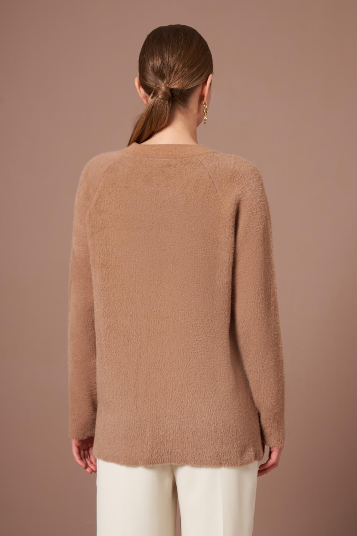 FTZ Women Kadın Angora Hırka  Bisküvi 25259
