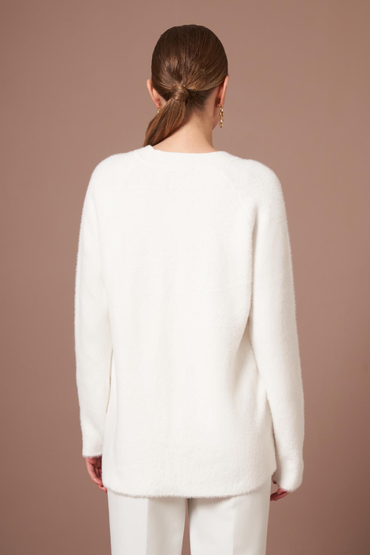 FTZ Women Kadın Angora Hırka  Ekru 25259