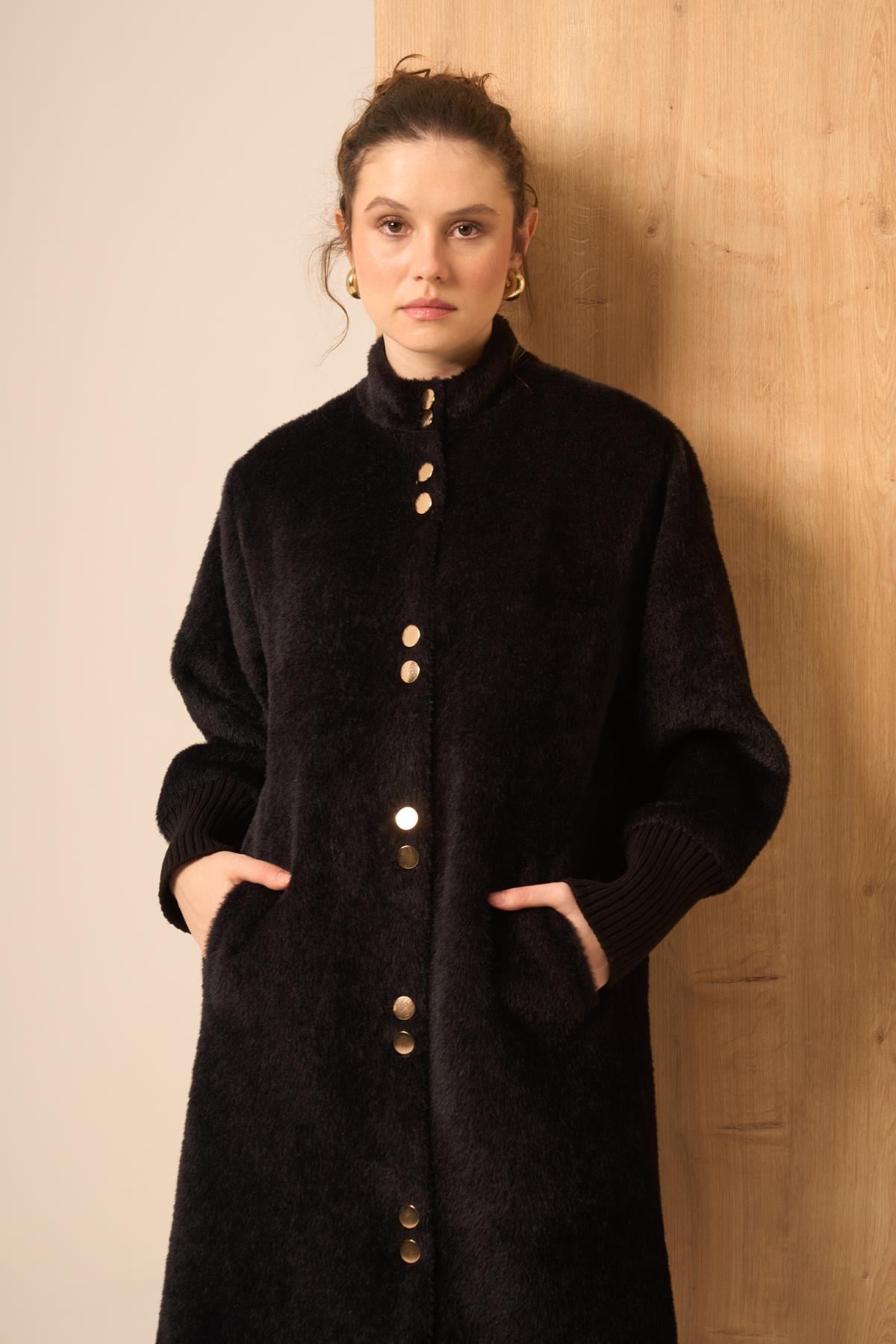 FTZ Women Kadın Angora Kaban  Siyah 31254