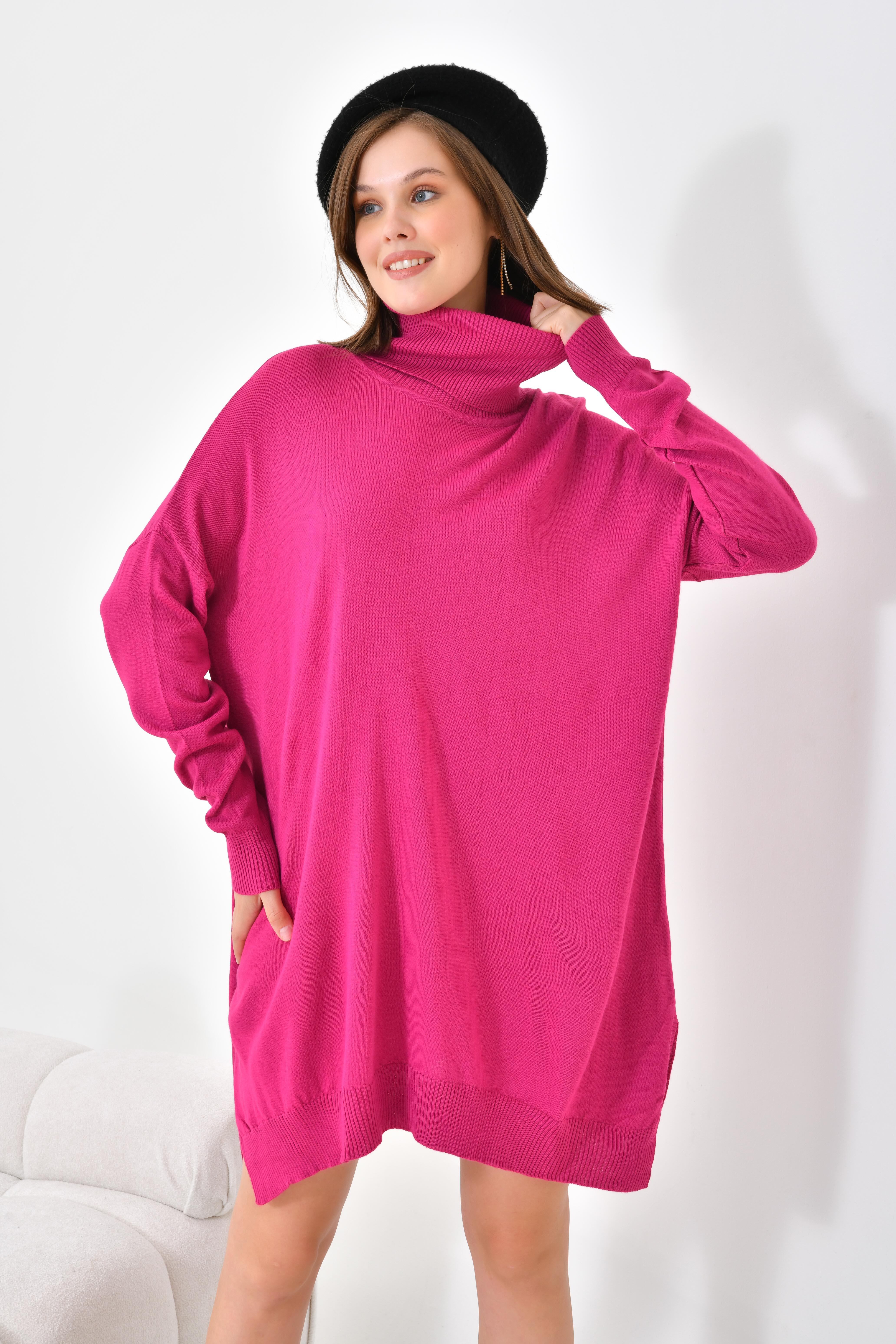 FTZ Women Kadın Basic Tunik  Fuşya 20401