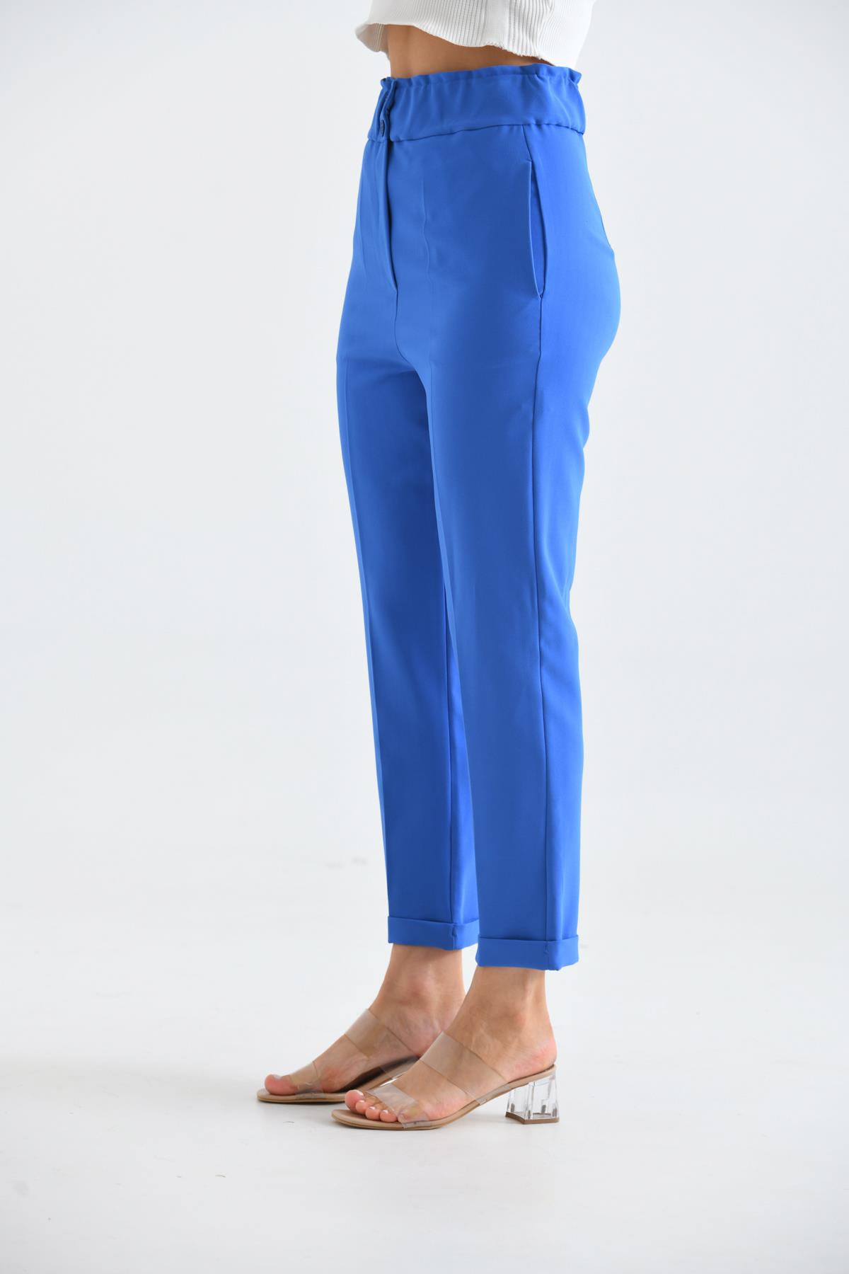 FTZ Women Kadın Douable Crep  Saks Mavi 30170