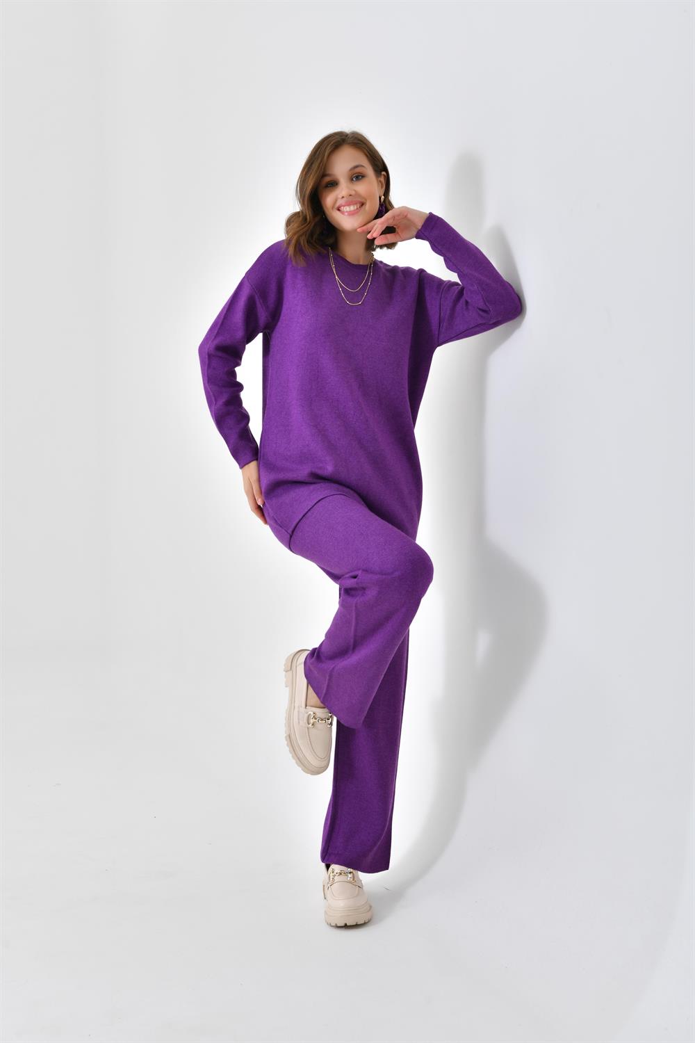 FTZ Women Kadın  Düz Basic İkili Takım  Mor 20588