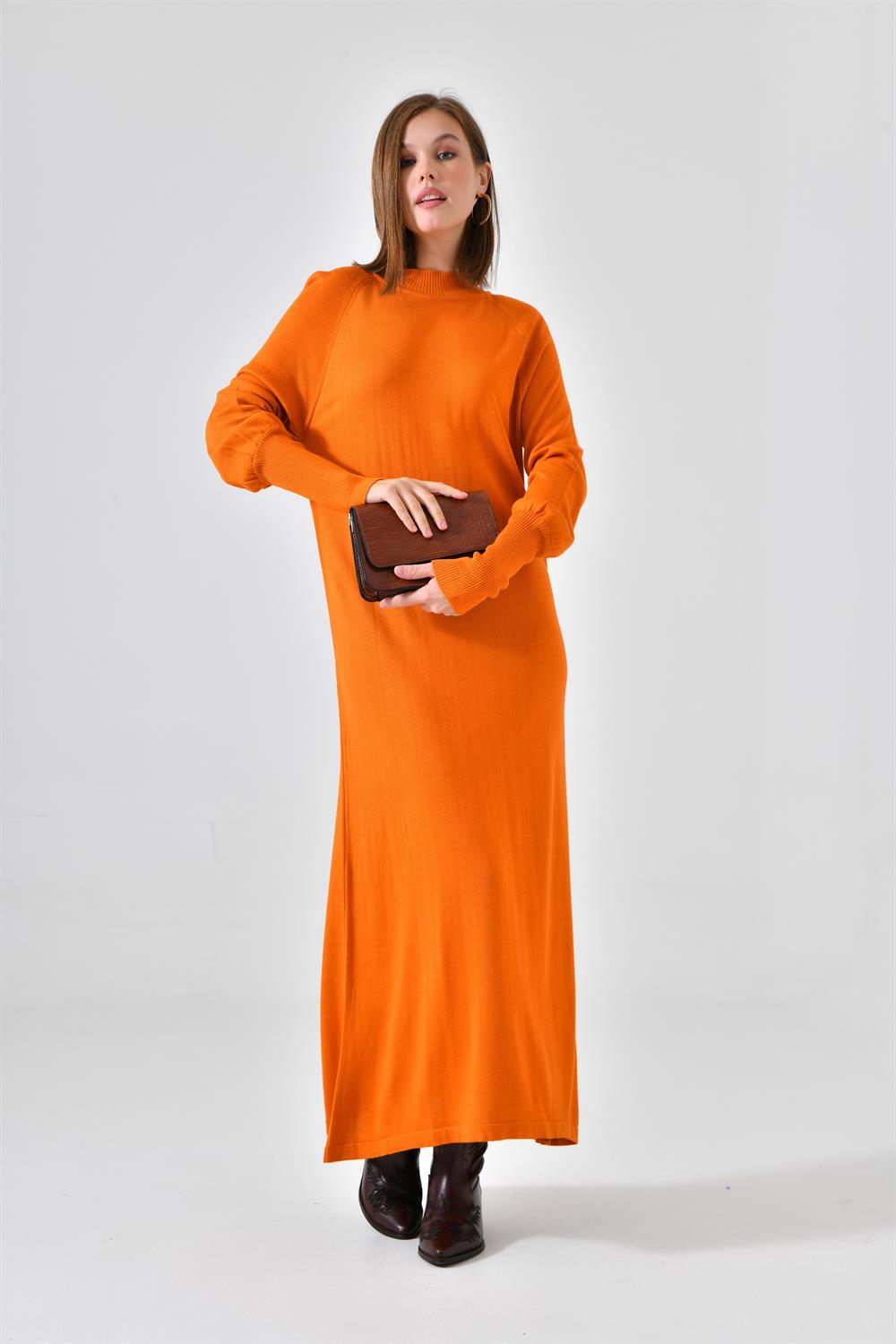 FTZ Women Kadın Düz Basic Tunik  Orange 20677