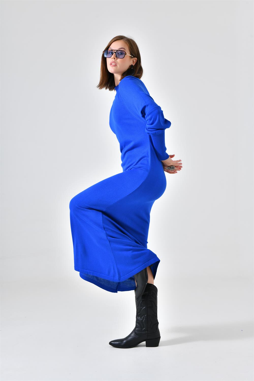 FTZ Women Kadın Düz Basic Tunik  Saks Mavi 20677