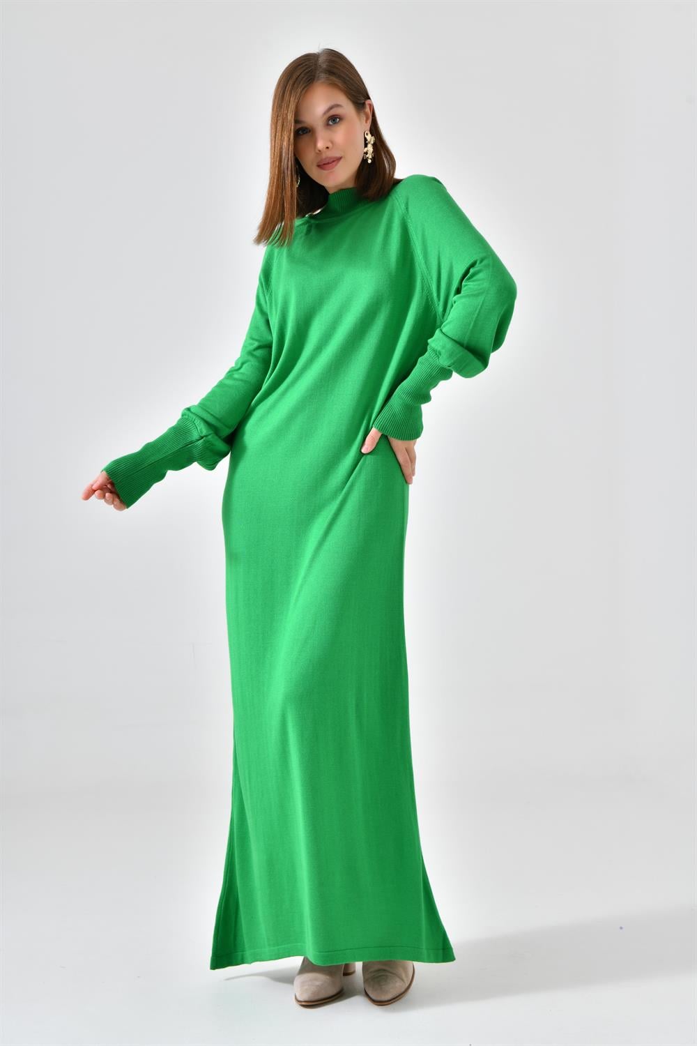 FTZ Women Kadın Düz Basic Tunik  Yeşil 20677