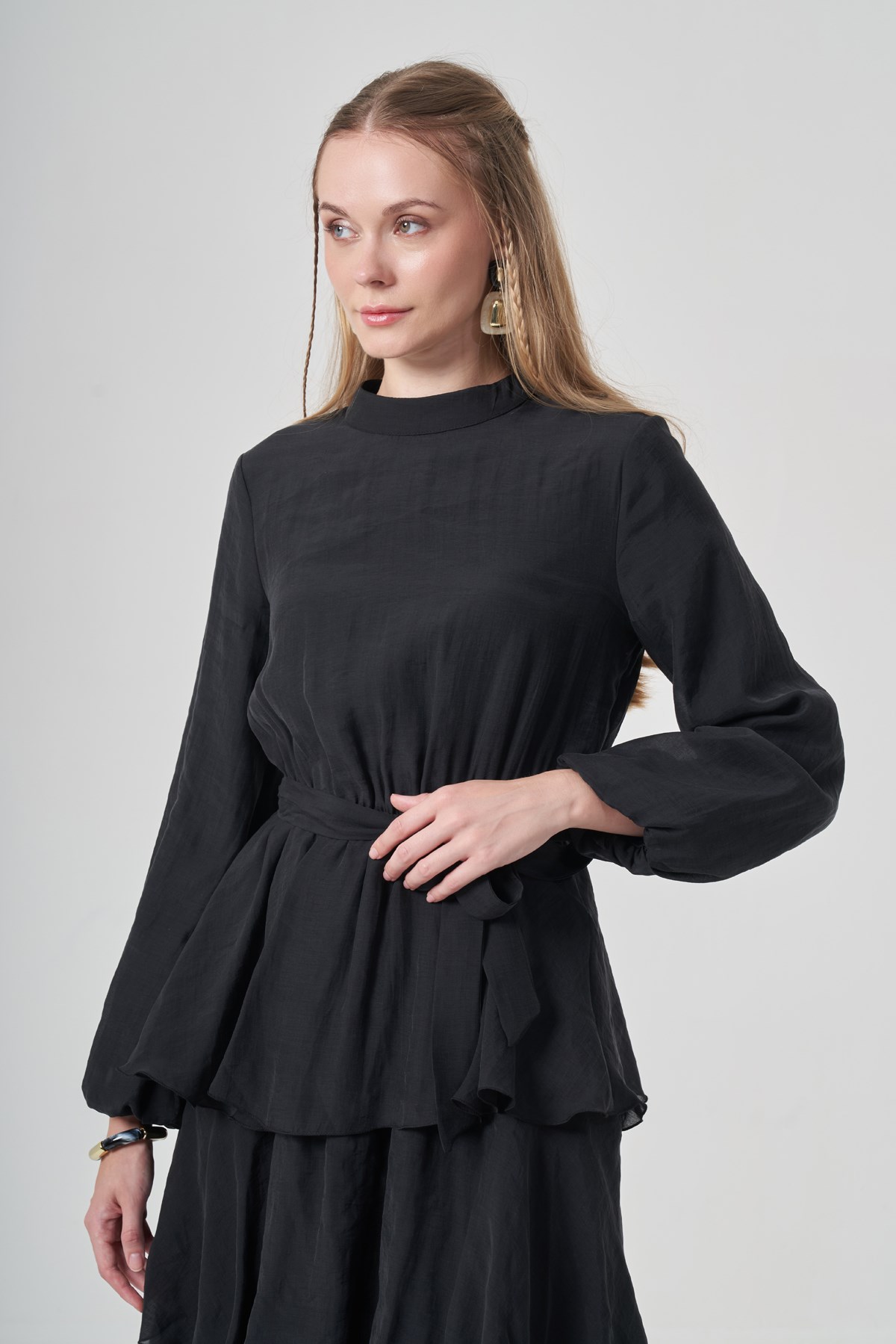 FTZ Women Kadın Helena Fırfırlı  Elbise  Siyah 31413