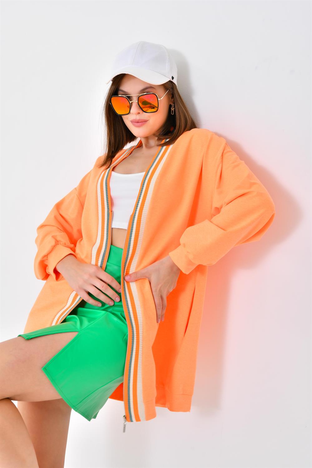 FTZ Women Kadın İki İp Hırka  N.Oranj 30479