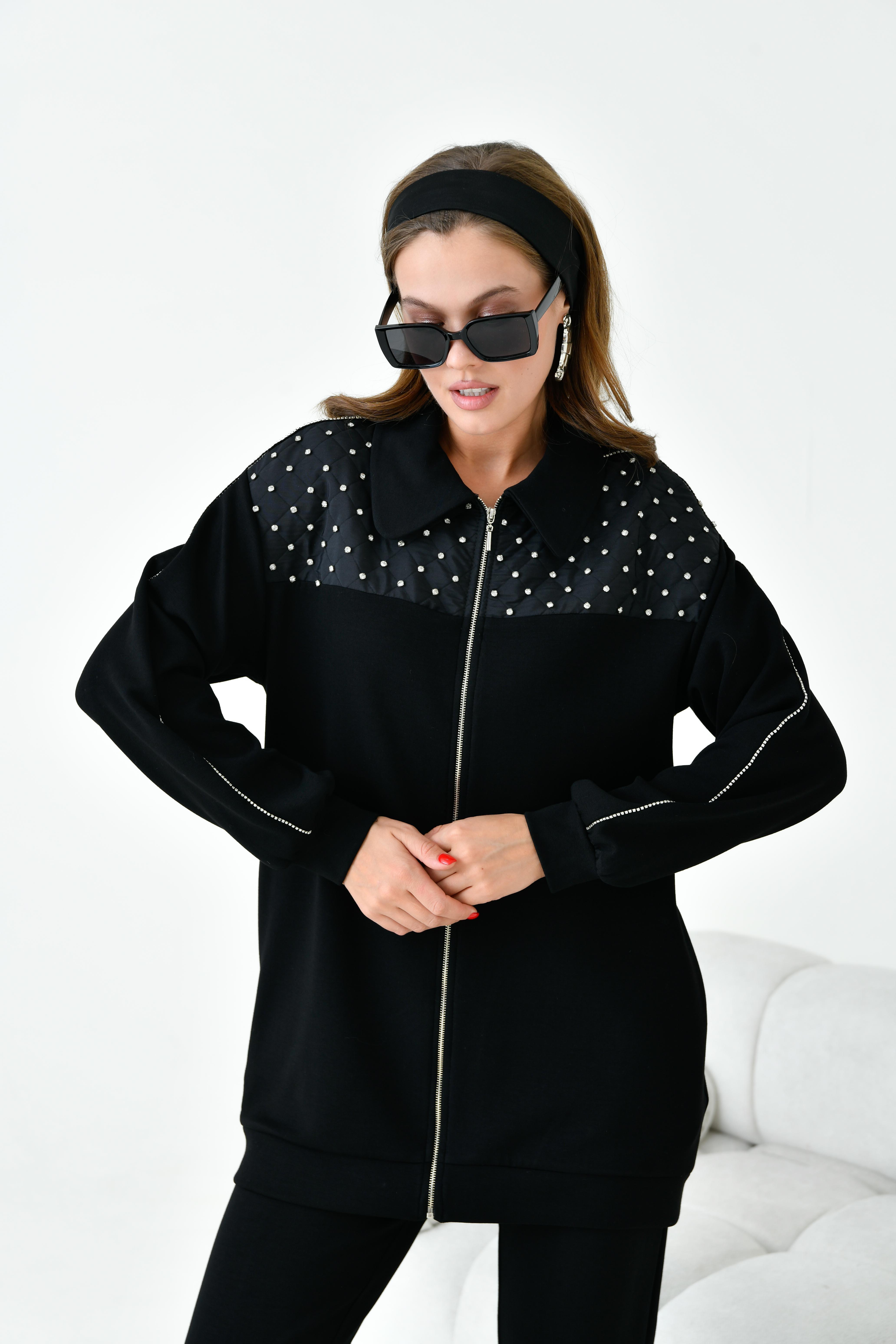 FTZ Women Kadın Taşlı Takım  Siyah 30938