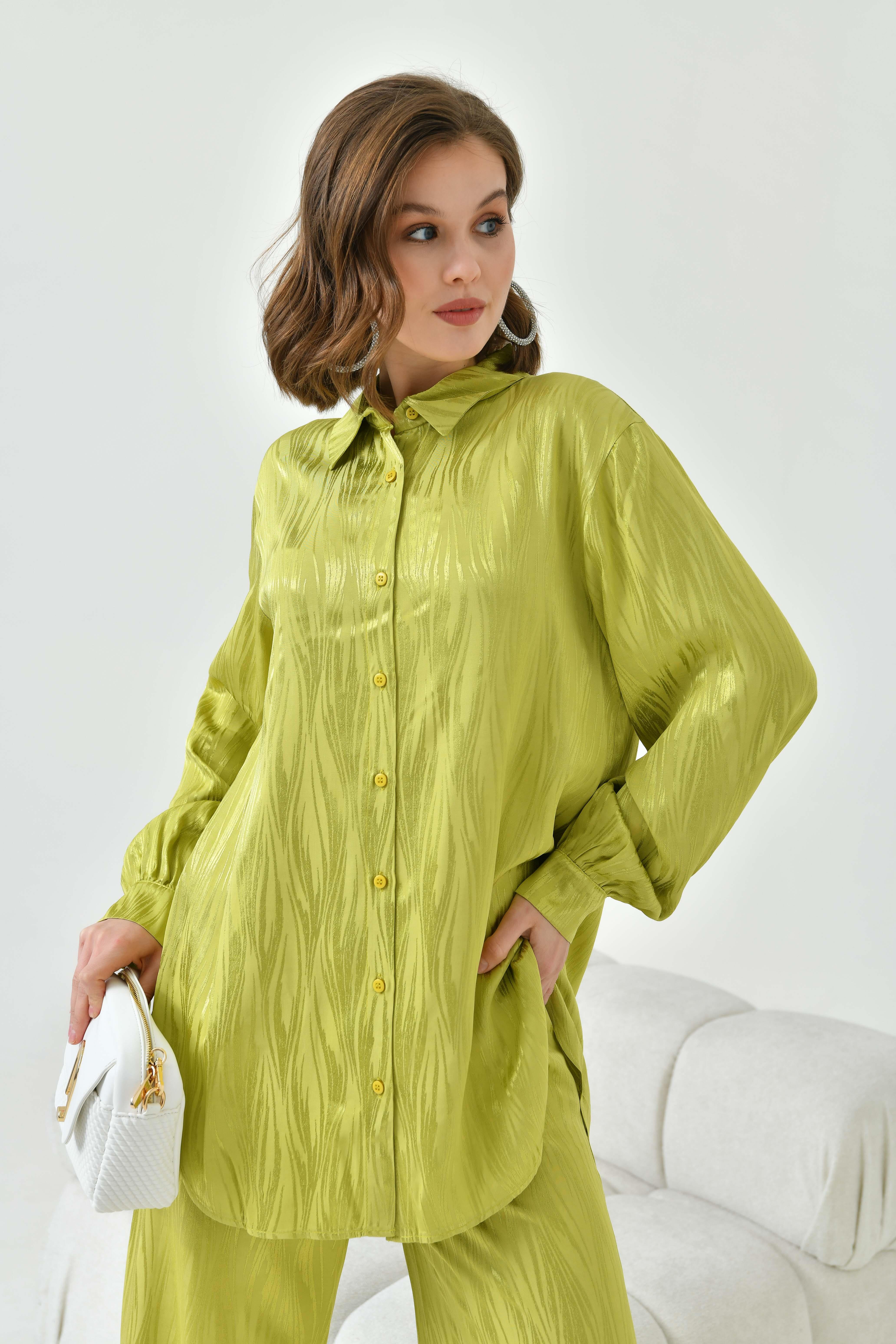 FTZ Women Kadın Jakarlı Pantolonlu Takım  Olive 30778