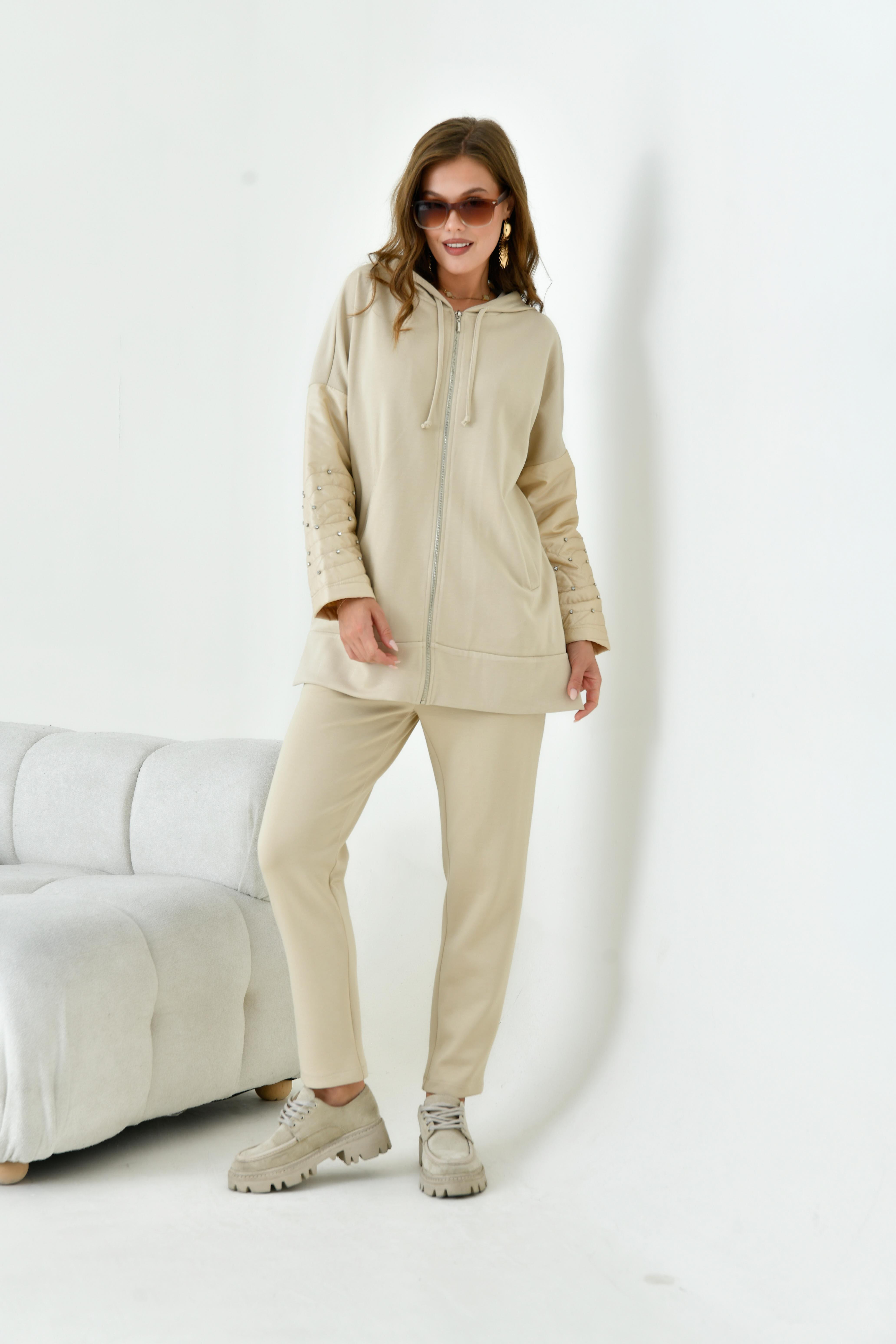 FTZ Women Kadın Kapitone Takım  Beige 30954