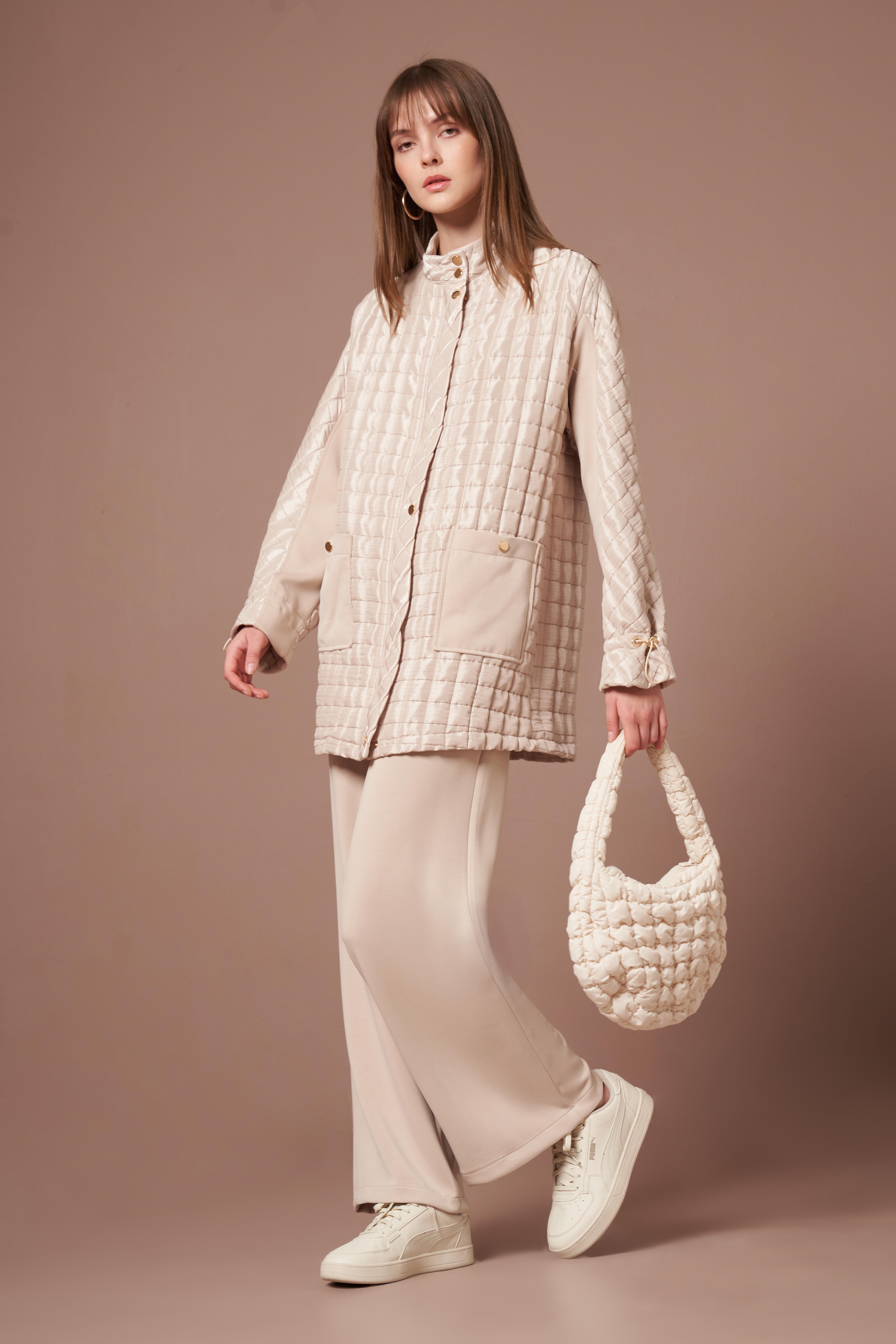 FTZ Women Kadın Kapitone Takım  Beige 31289