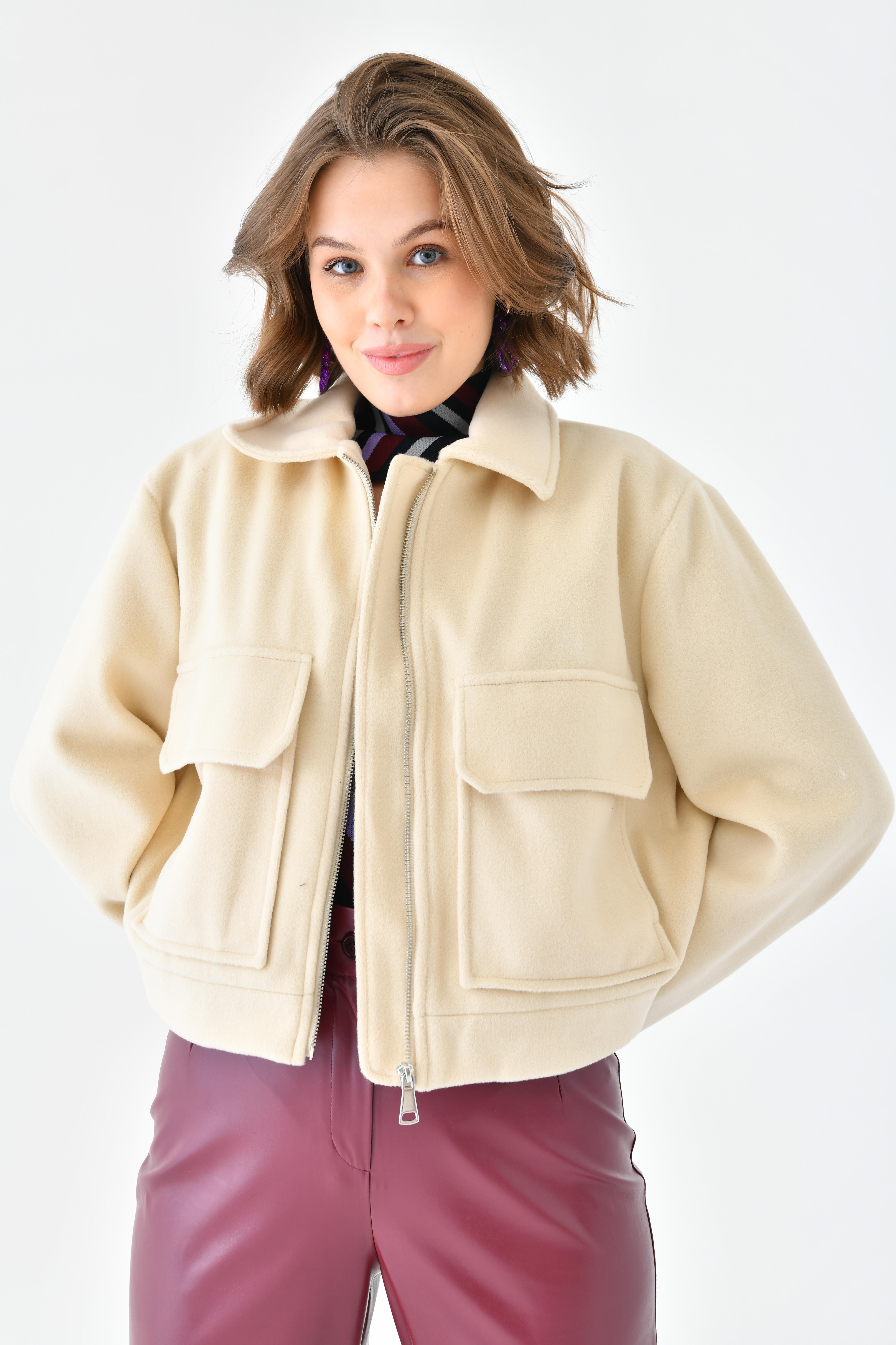 FTZ Women Kadın Kaşe Ceket  Taş RBN4070