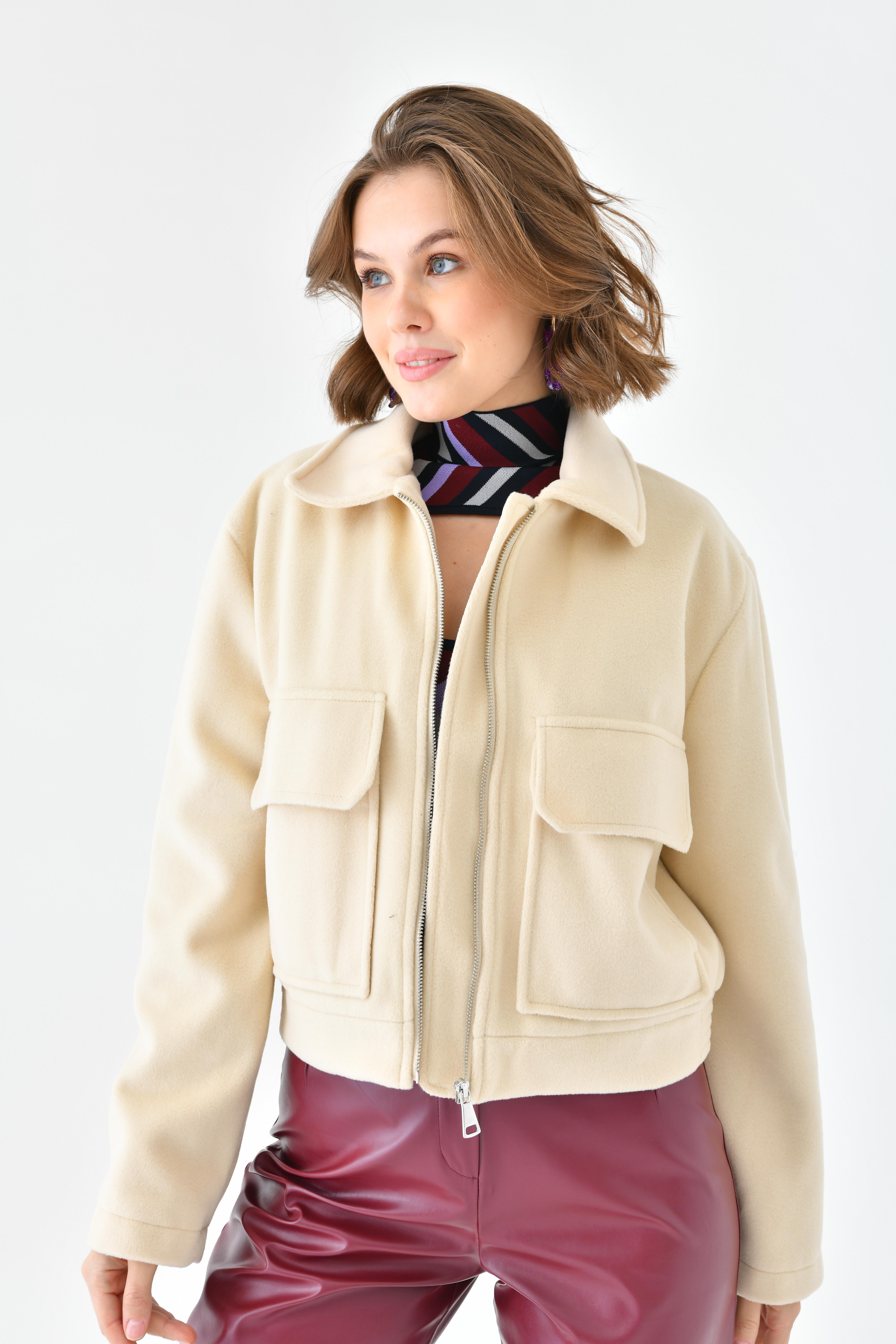 FTZ Women Kadın Kaşe Ceket  Taş RBN4070