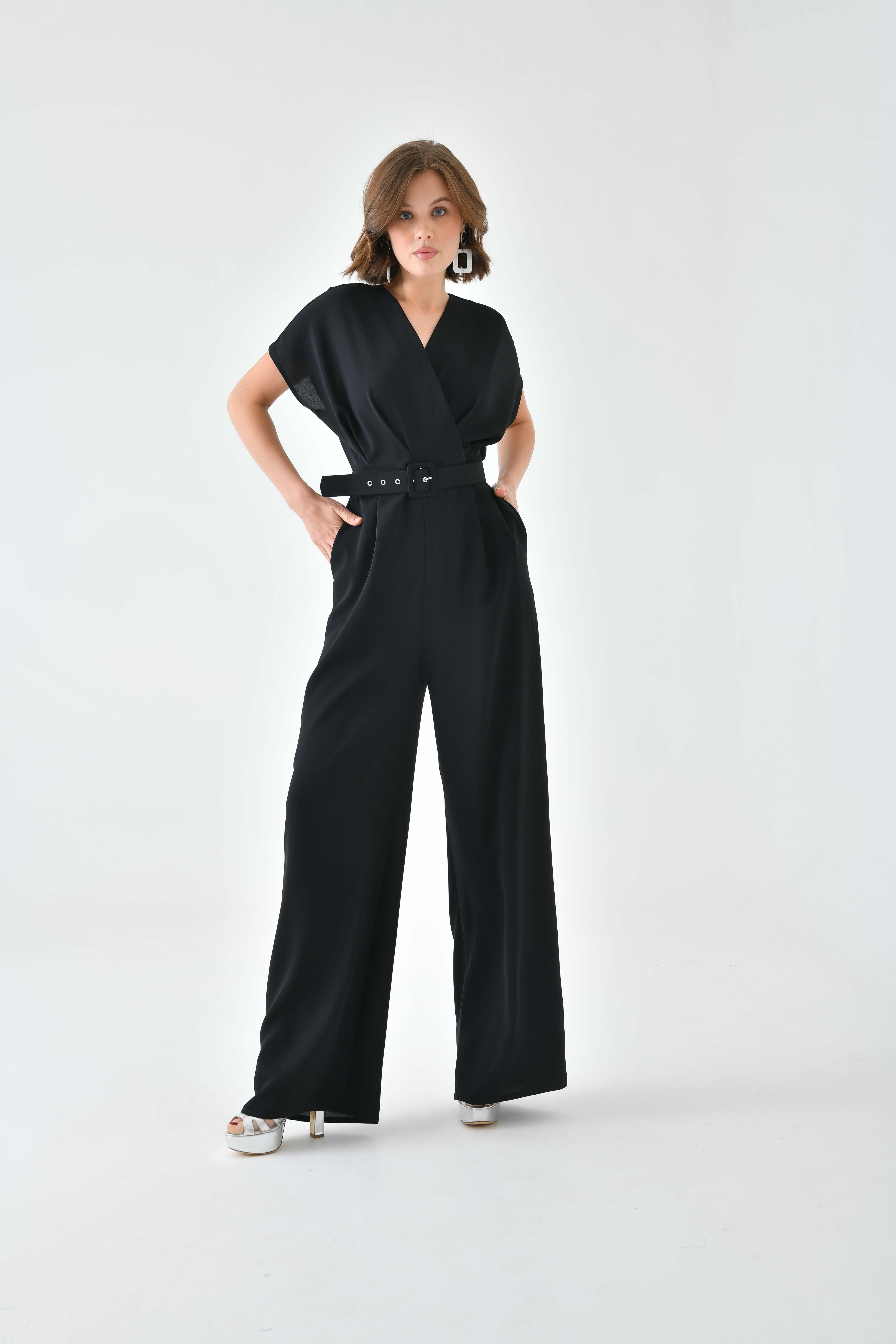 FTZ Women Kadın Kemerli Tulum  Siyah 30724