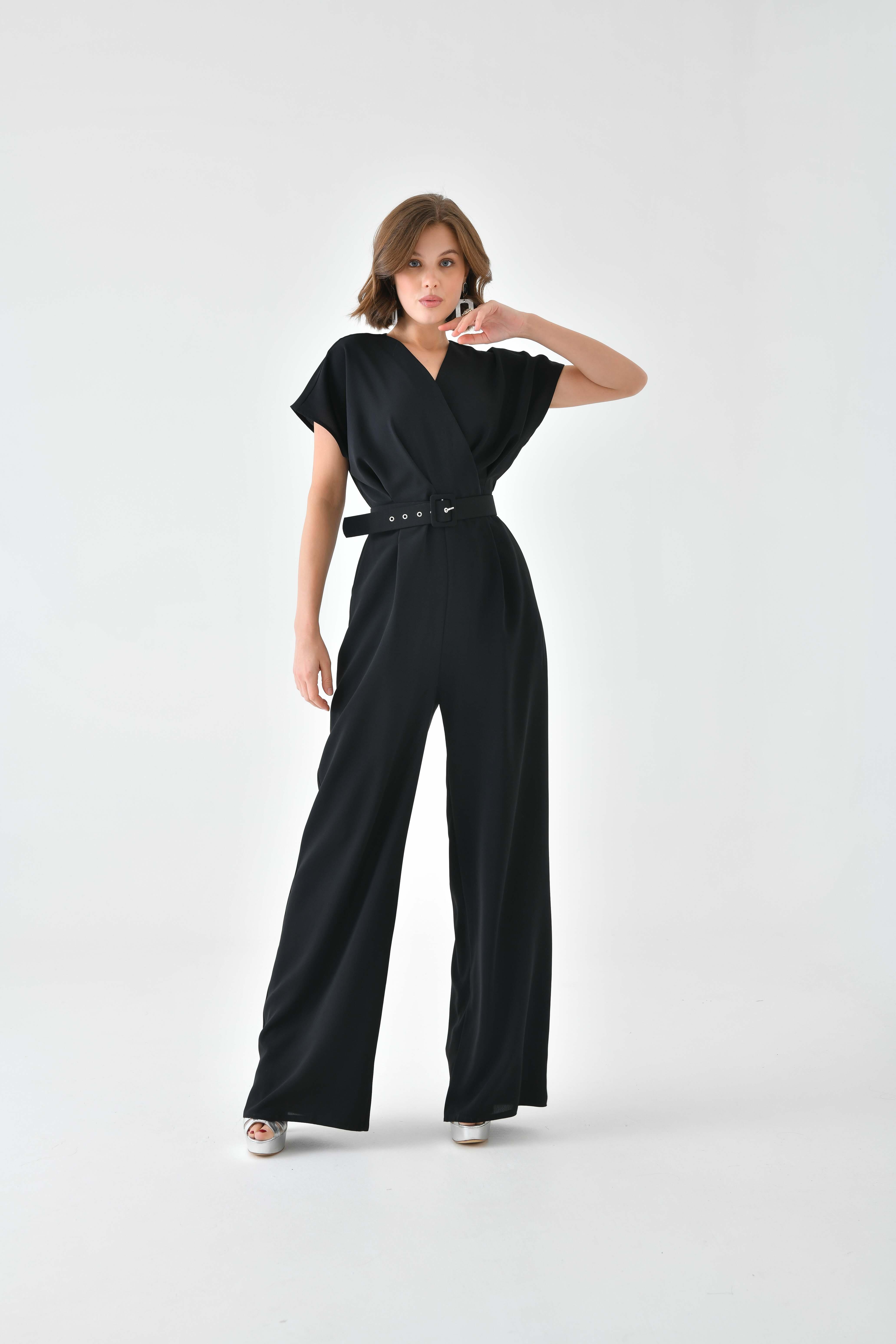 FTZ Women Kadın Kemerli Tulum  Siyah 30724