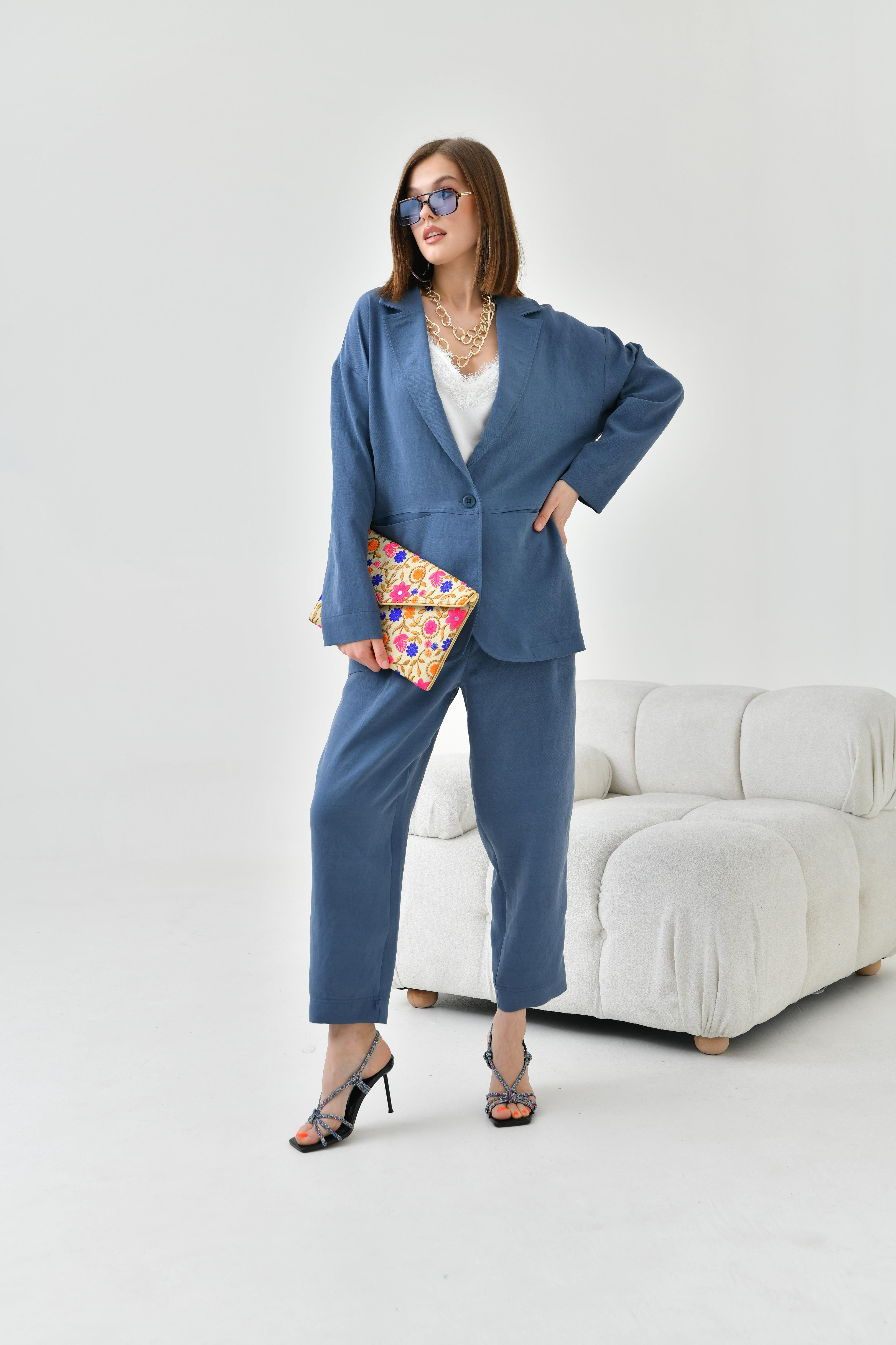 FTZ Women Kadın Begonya Ceketli Takım  İndigo 30777