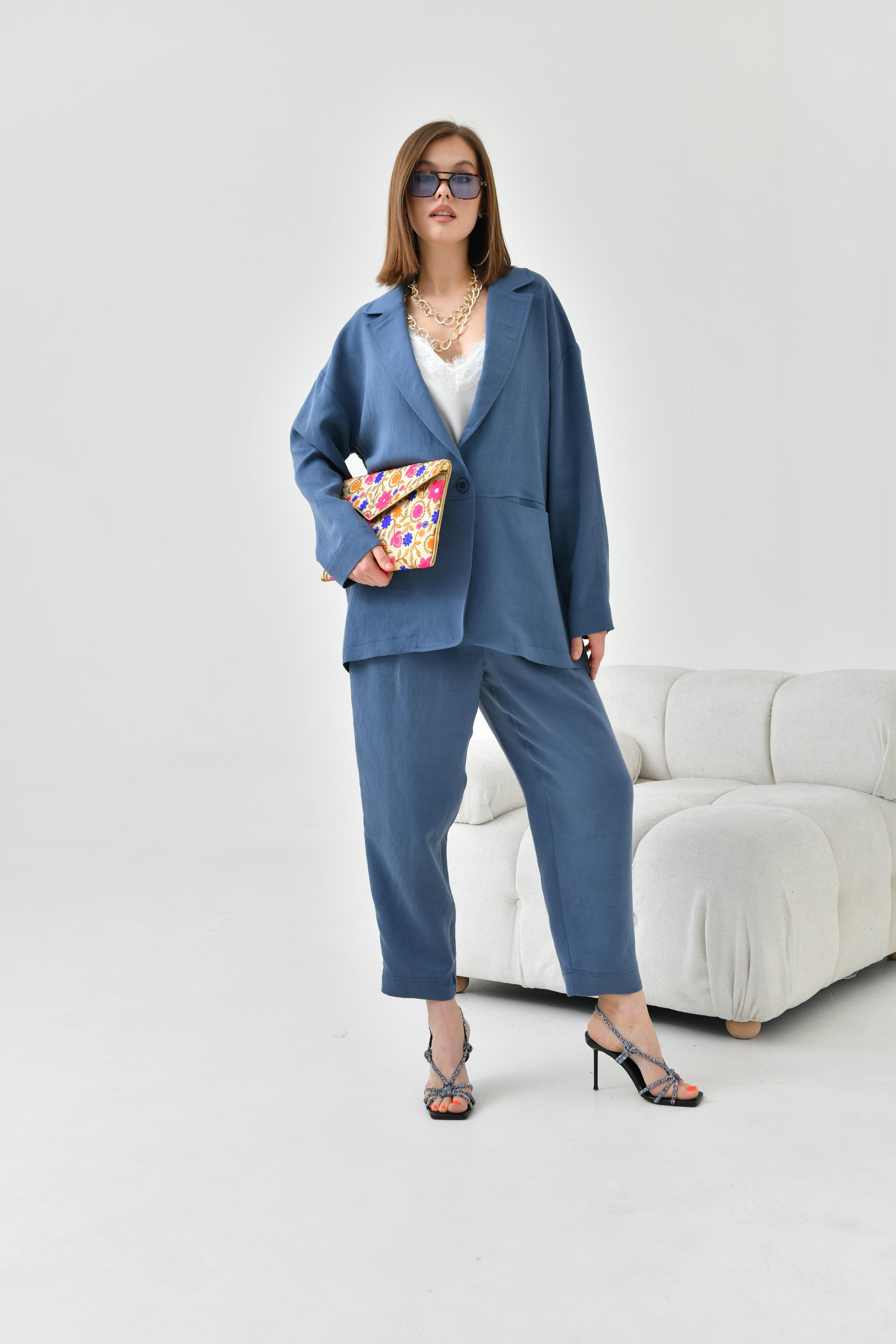 FTZ Women Kadın Begonya Ceketli Takım  İndigo 30777