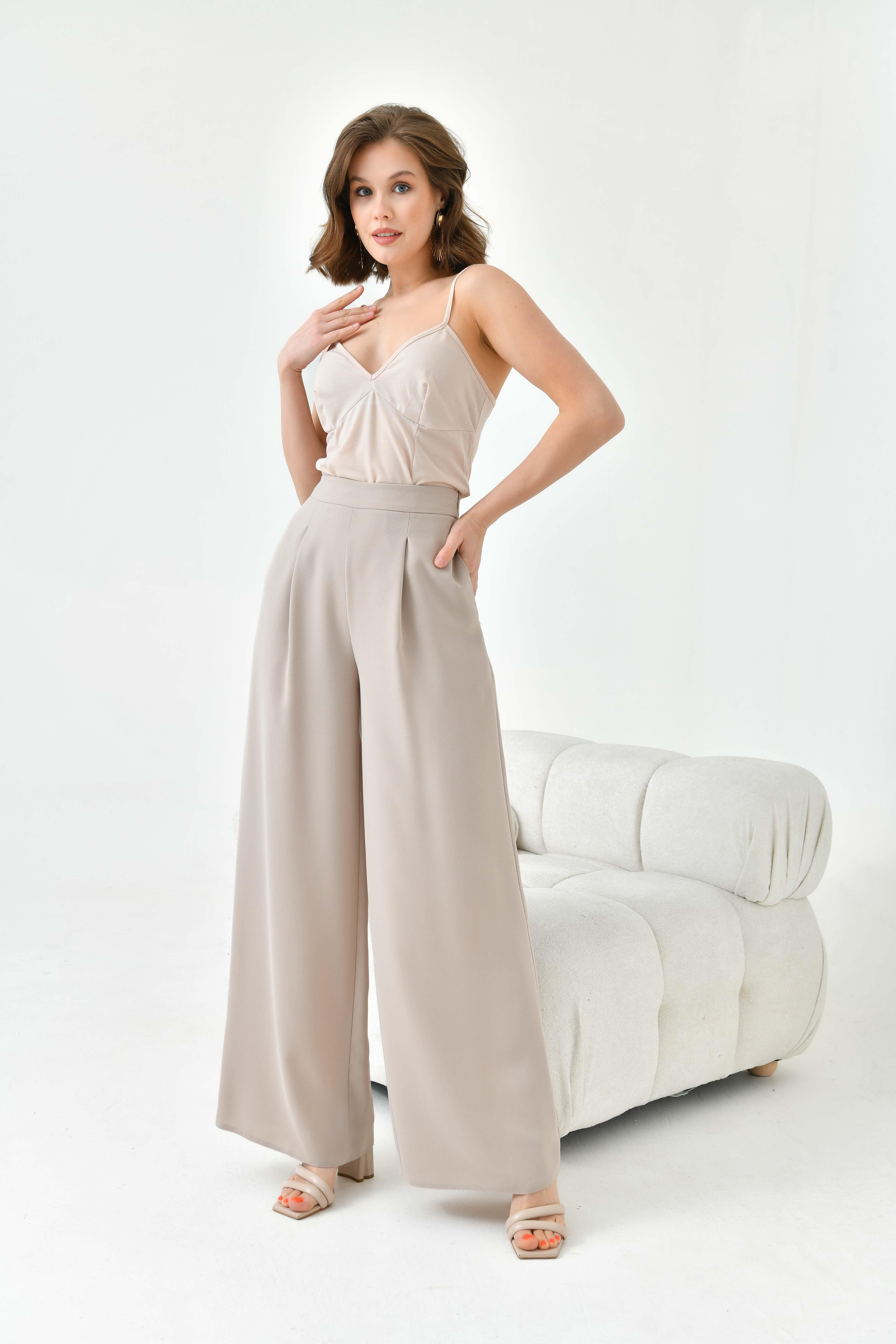 FTZ Women Kadın Lastikli Pantolon  Beige 30756